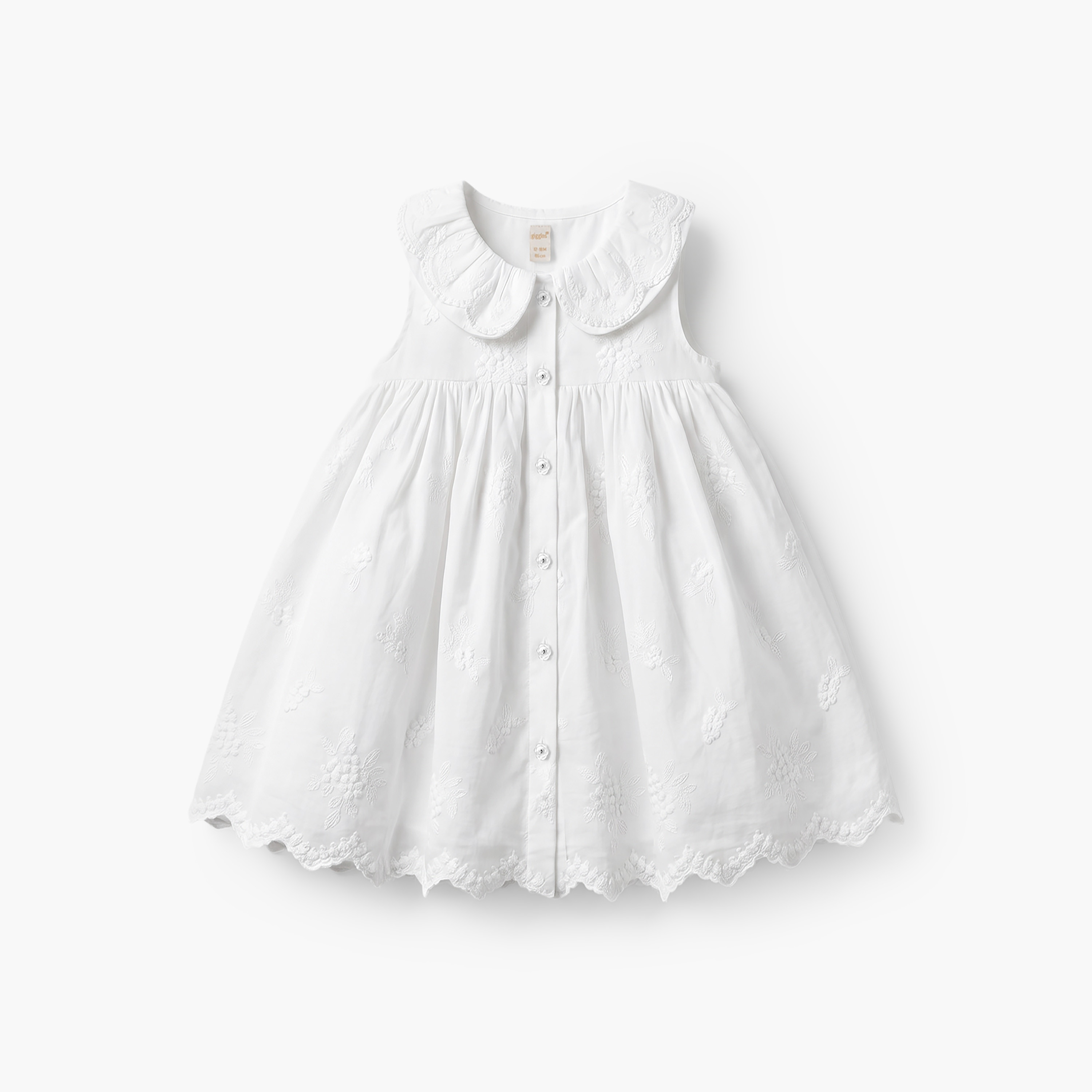 Giggles Collared Sleeveless Knee Length A-Line Dress with Embroidery-baby-girls-clothing-dressesandjumpsuits-image-2