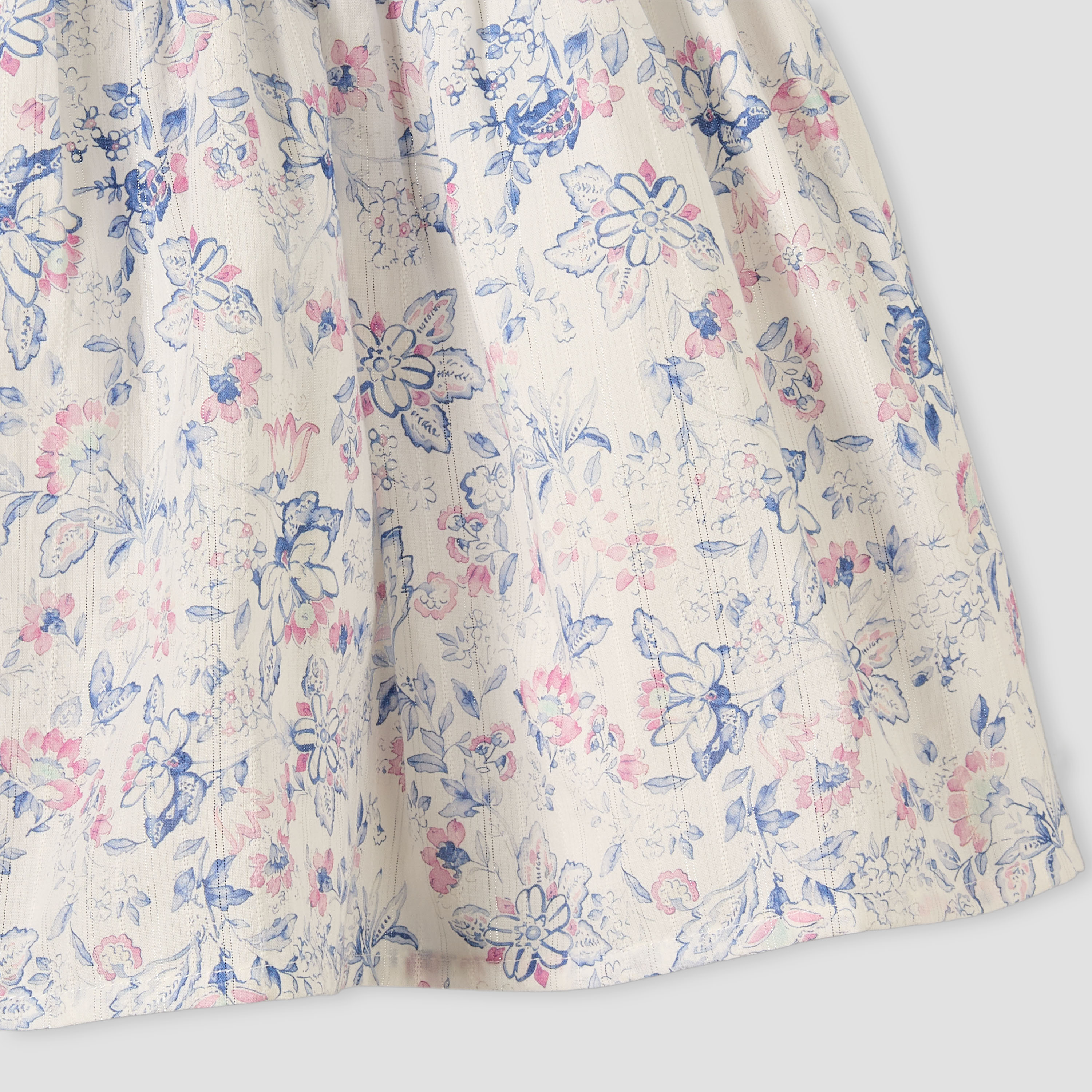Giggles Round Neck Short Sleeves Knee-Length Dress with Floral Print-baby-girls-clothing-dressesandjumpsuits-image-5