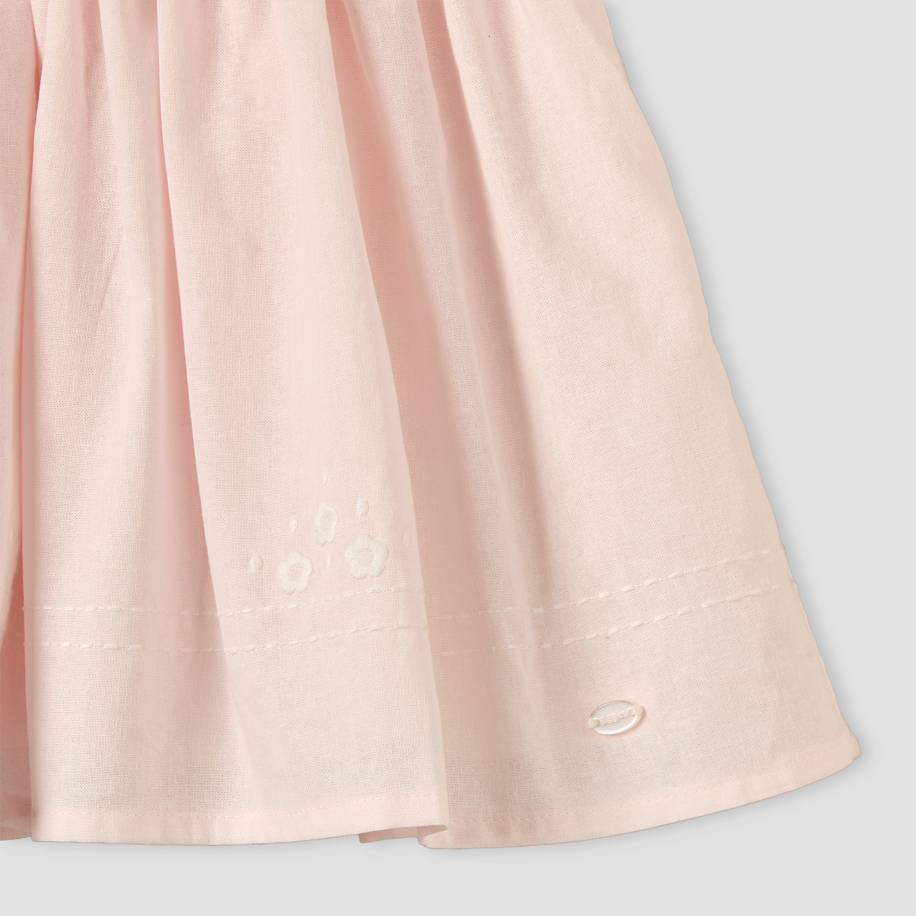 Giggles Peter Pan Collar Sleeveless Knee-Length Dress with Floral Embroidery-baby-girls-clothing-dressesandjumpsuits-image-4