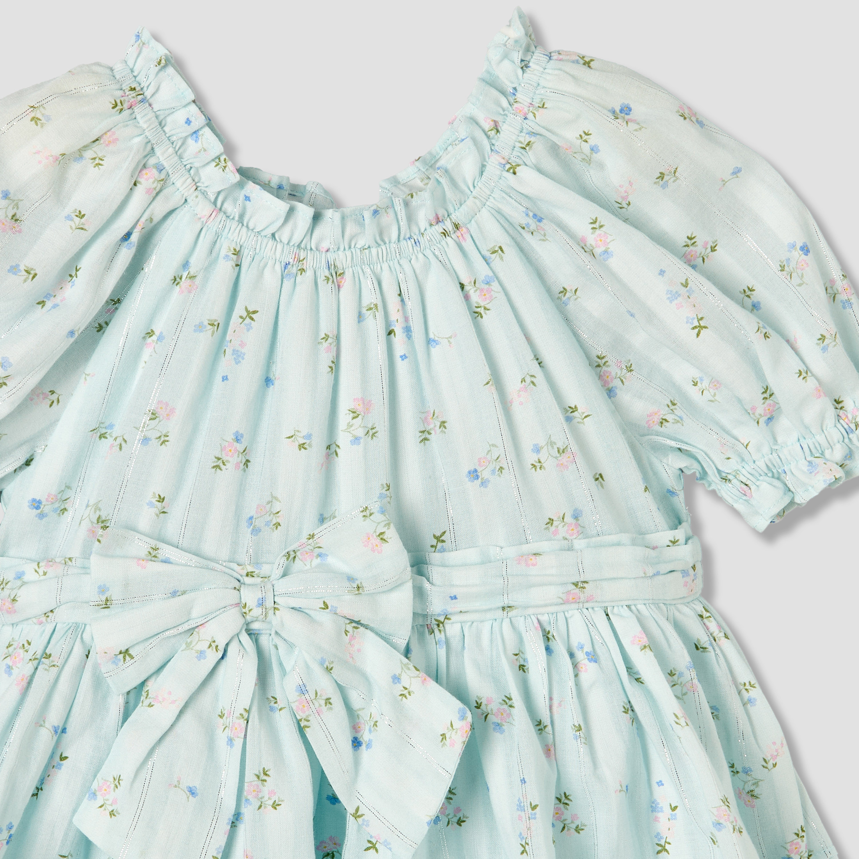 Giggles Round Neck Short Sleeve Knee-Length Dress with Floral Print-baby-girls-clothing-dressesandjumpsuits-image-4