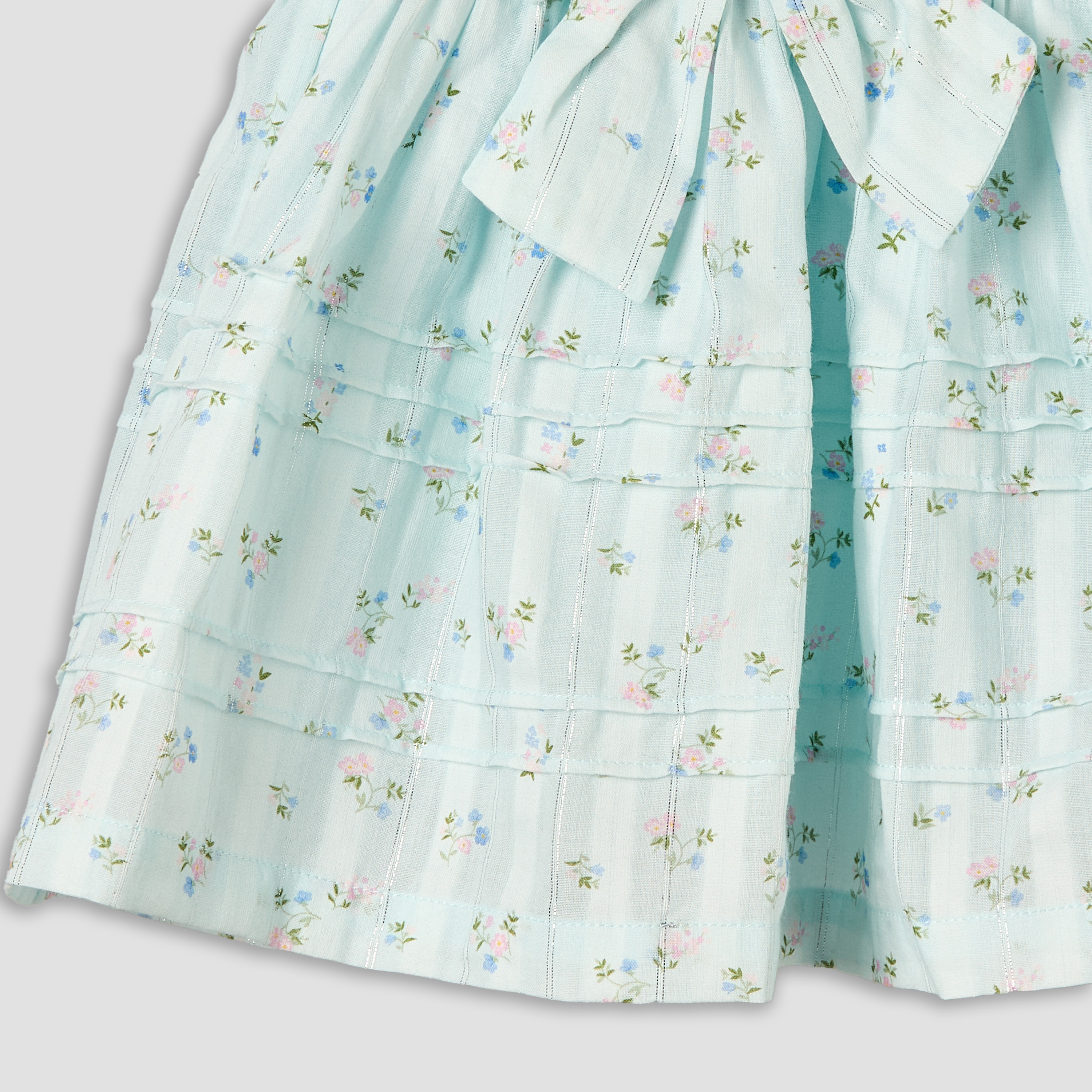 Giggles Round Neck Short Sleeve Knee-Length Dress with Floral Print-baby-girls-clothing-dressesandjumpsuits-image-5