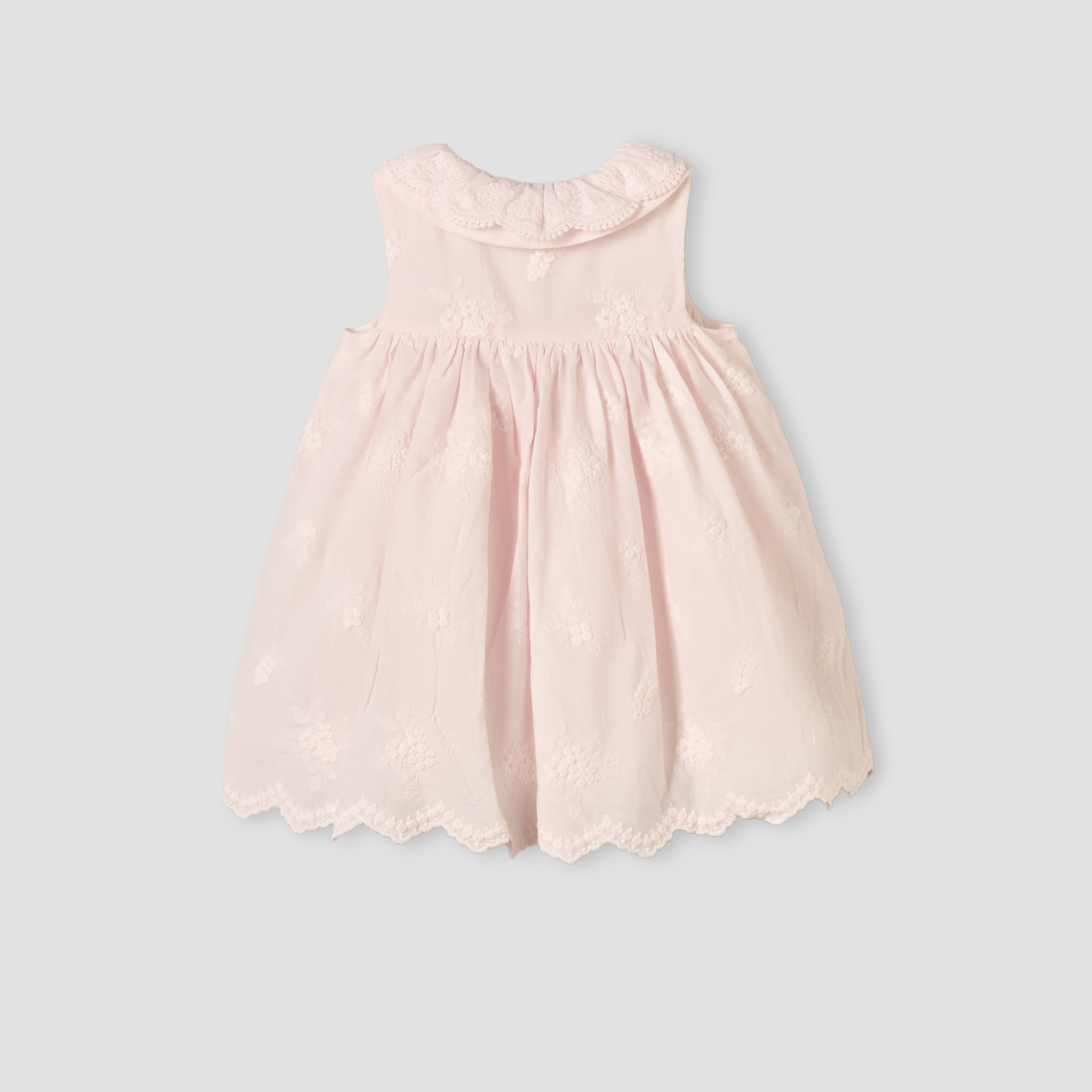 Giggles Collared Sleeveless Knee-Length A-line Dress with Embroidery-baby-girls-clothing-dressesandjumpsuits-image-3