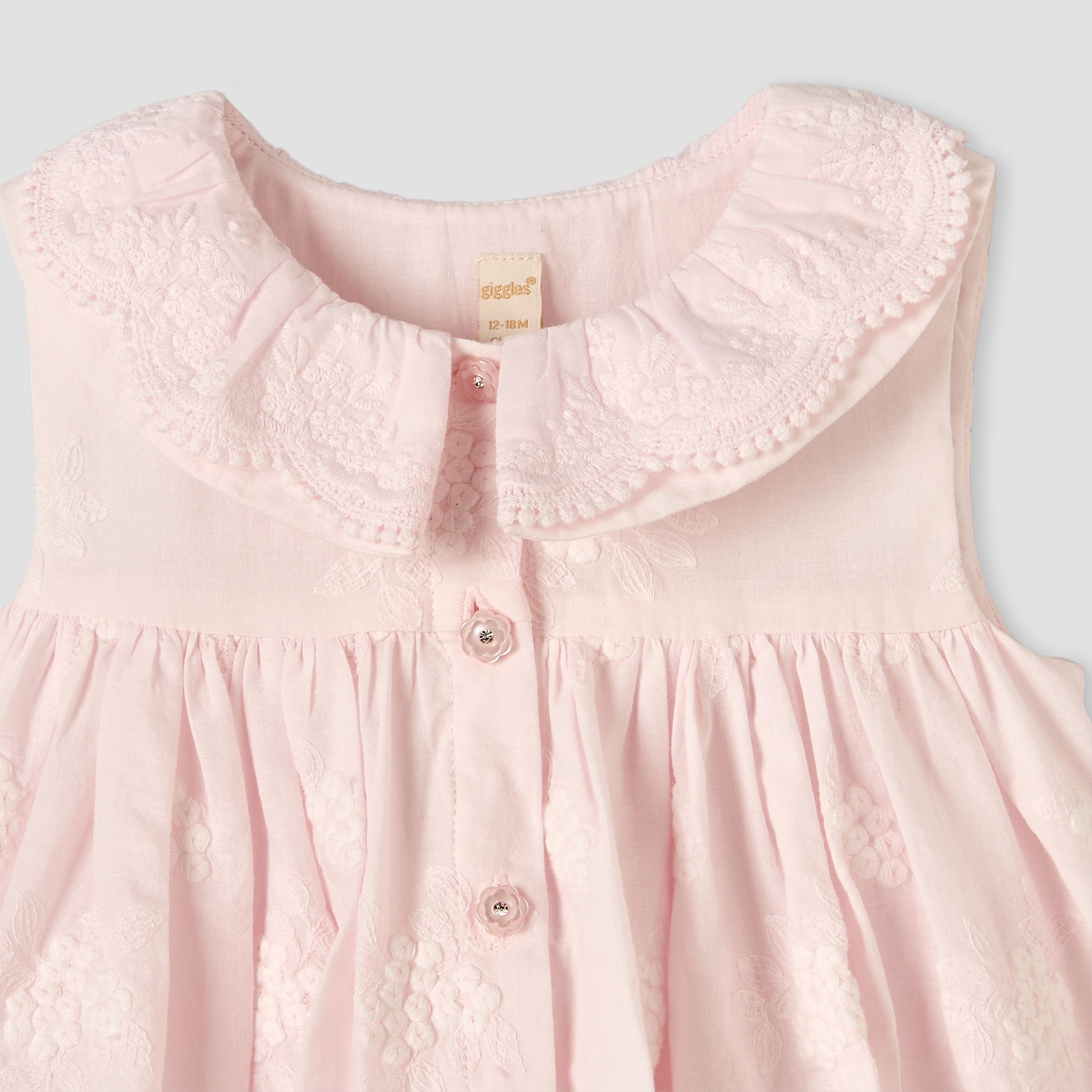 Giggles Collared Sleeveless Knee-Length A-line Dress with Embroidery-baby-girls-clothing-dressesandjumpsuits-image-4
