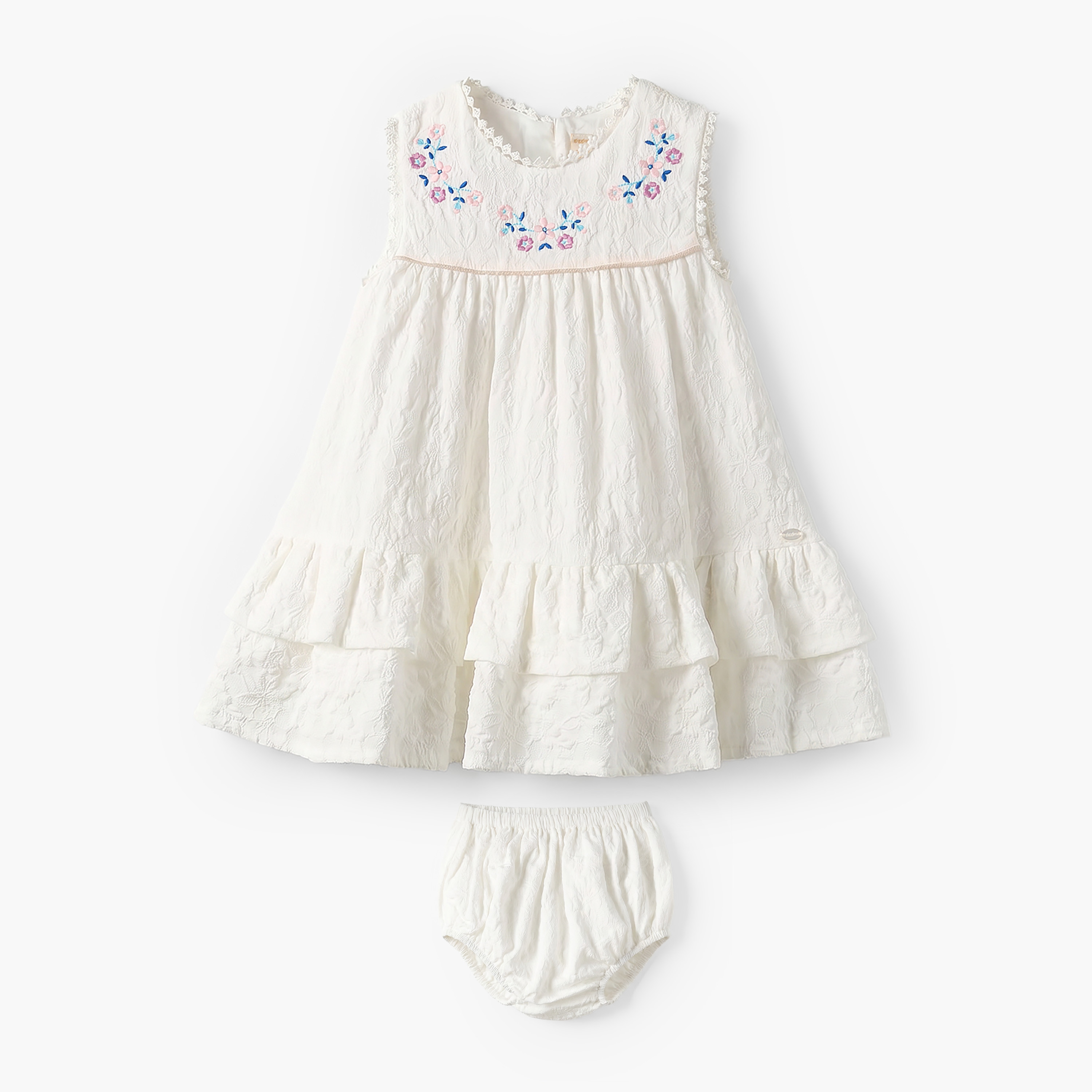 Giggles Round Neck Sleeveless Knee Length A-Line Dress with Bloomers-baby-girls-clothing-dressesandjumpsuits-image-2