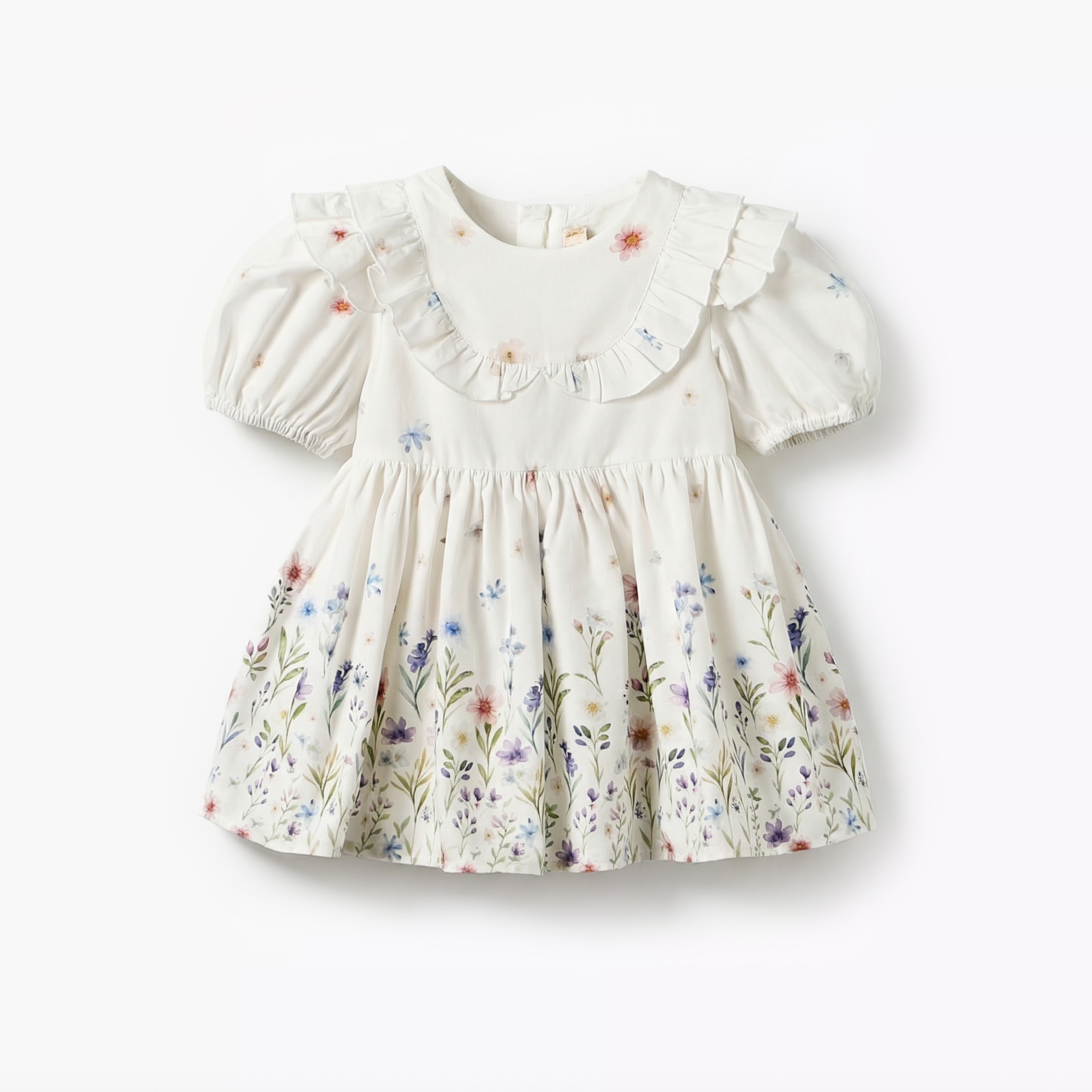 Giggles Round Neck Short Sleeves A-line Dress with Floral Print-baby-girls-clothing-dressesandjumpsuits-image-2