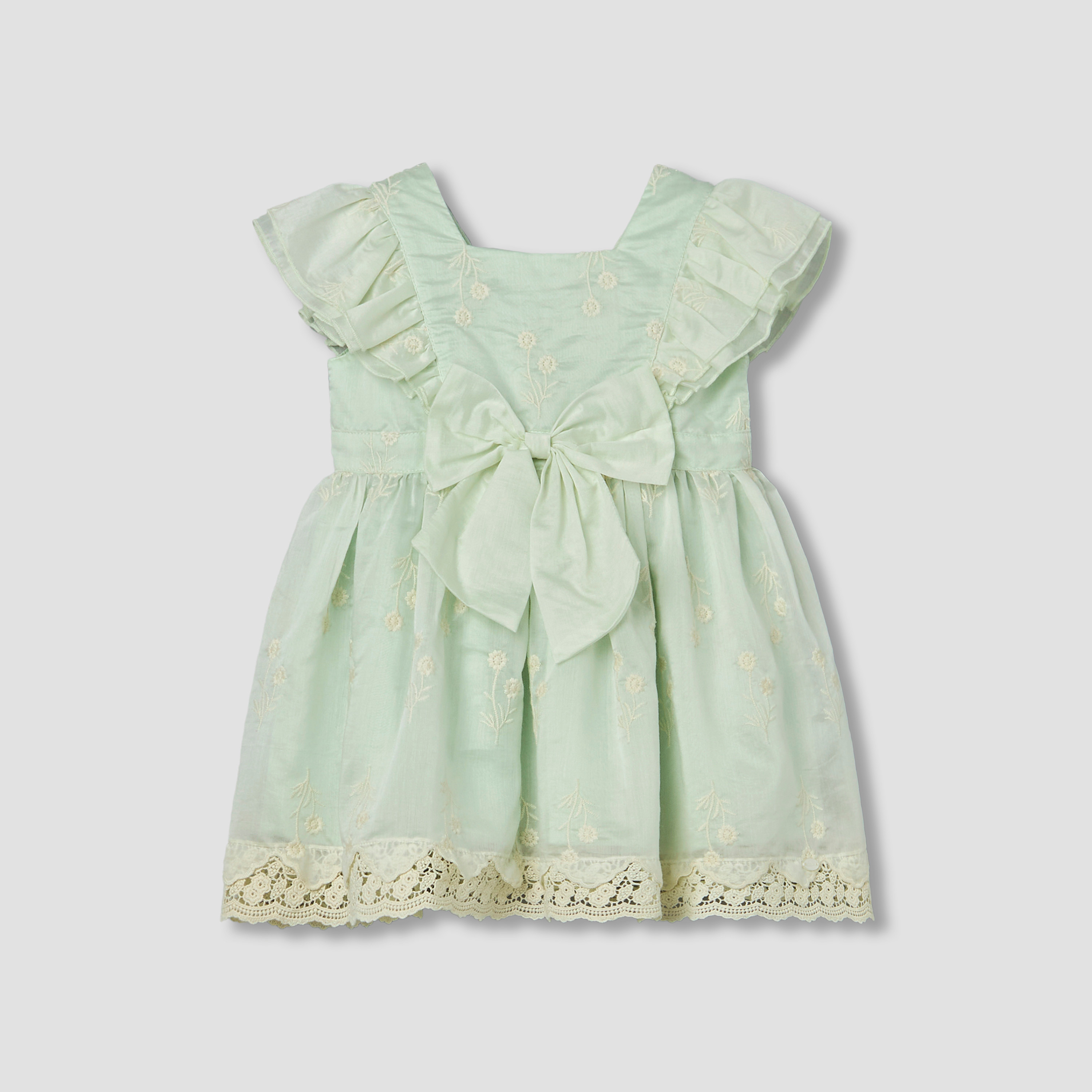 Giggles Square Neck Short Sleeve Skater Dress with Bloomers and Floral Embroidery-baby-girls-clothing-dressesandjumpsuits-image-3