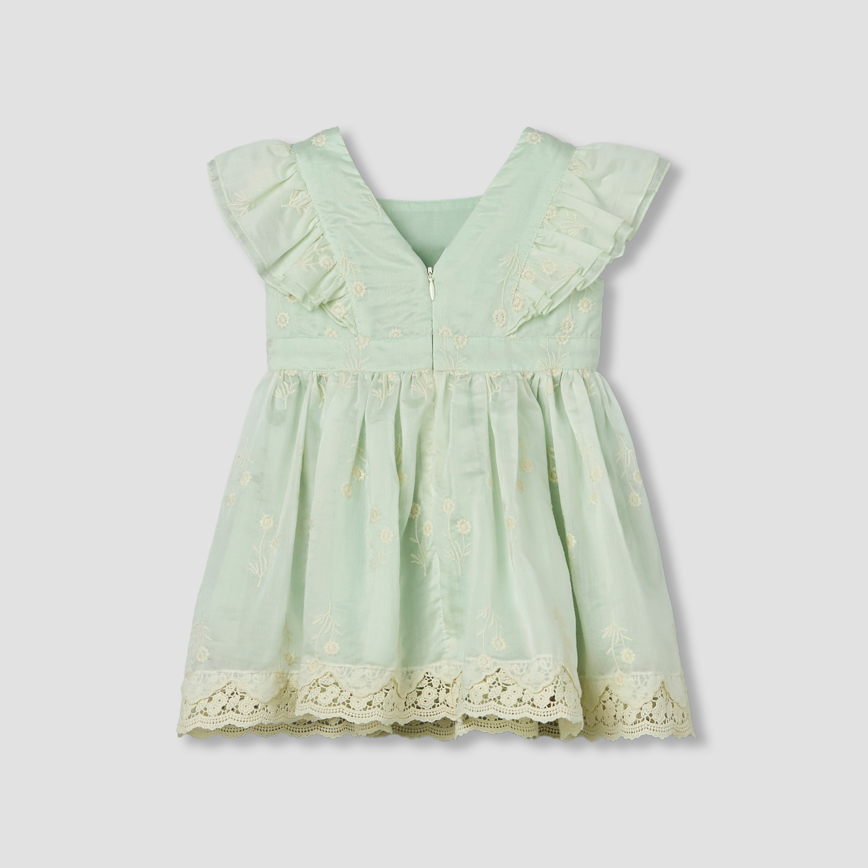 Giggles Square Neck Short Sleeve Skater Dress with Bloomers and Floral Embroidery-baby-girls-clothing-dressesandjumpsuits-image-5
