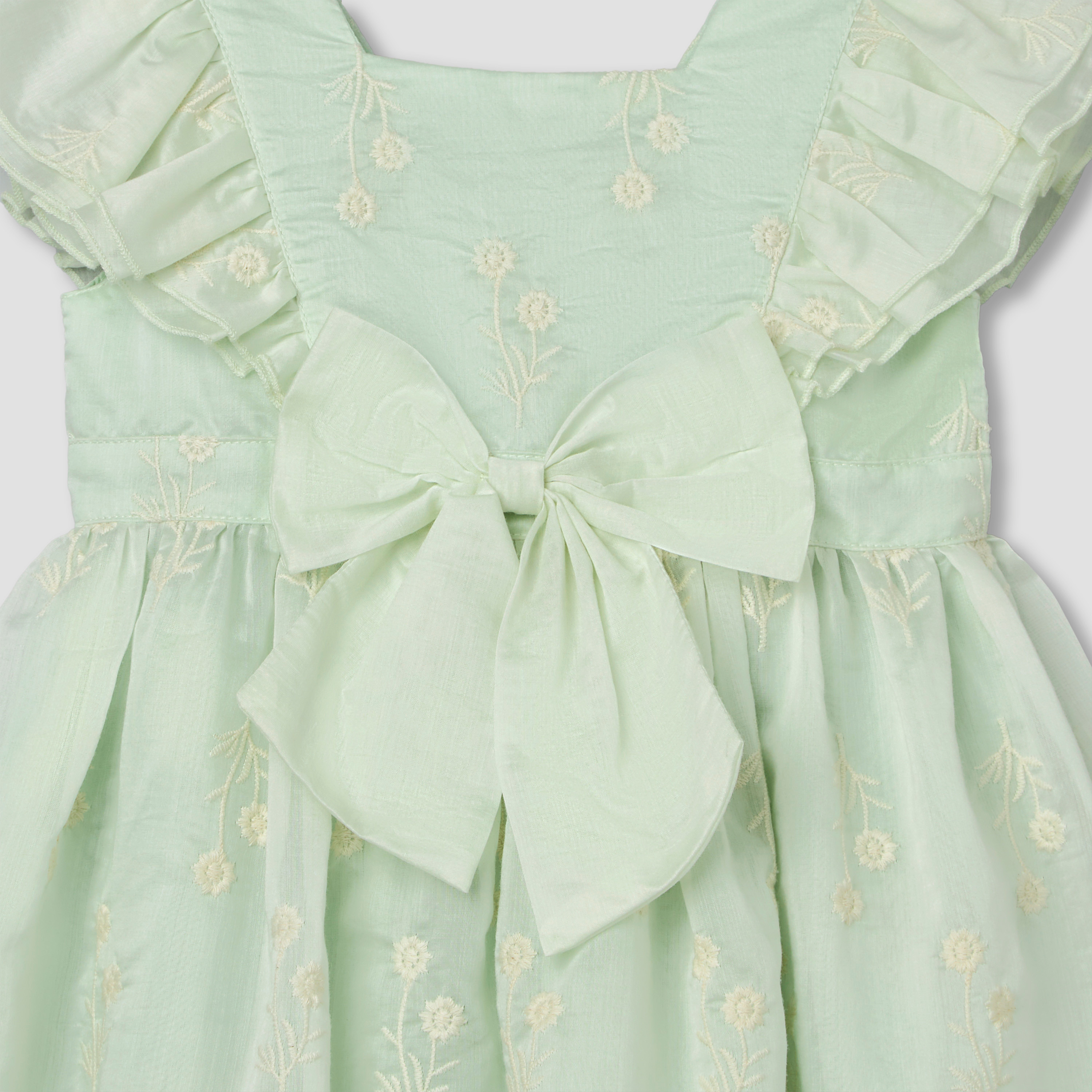 Giggles Square Neck Short Sleeve Skater Dress with Bloomers and Floral Embroidery-baby-girls-clothing-dressesandjumpsuits-image-7