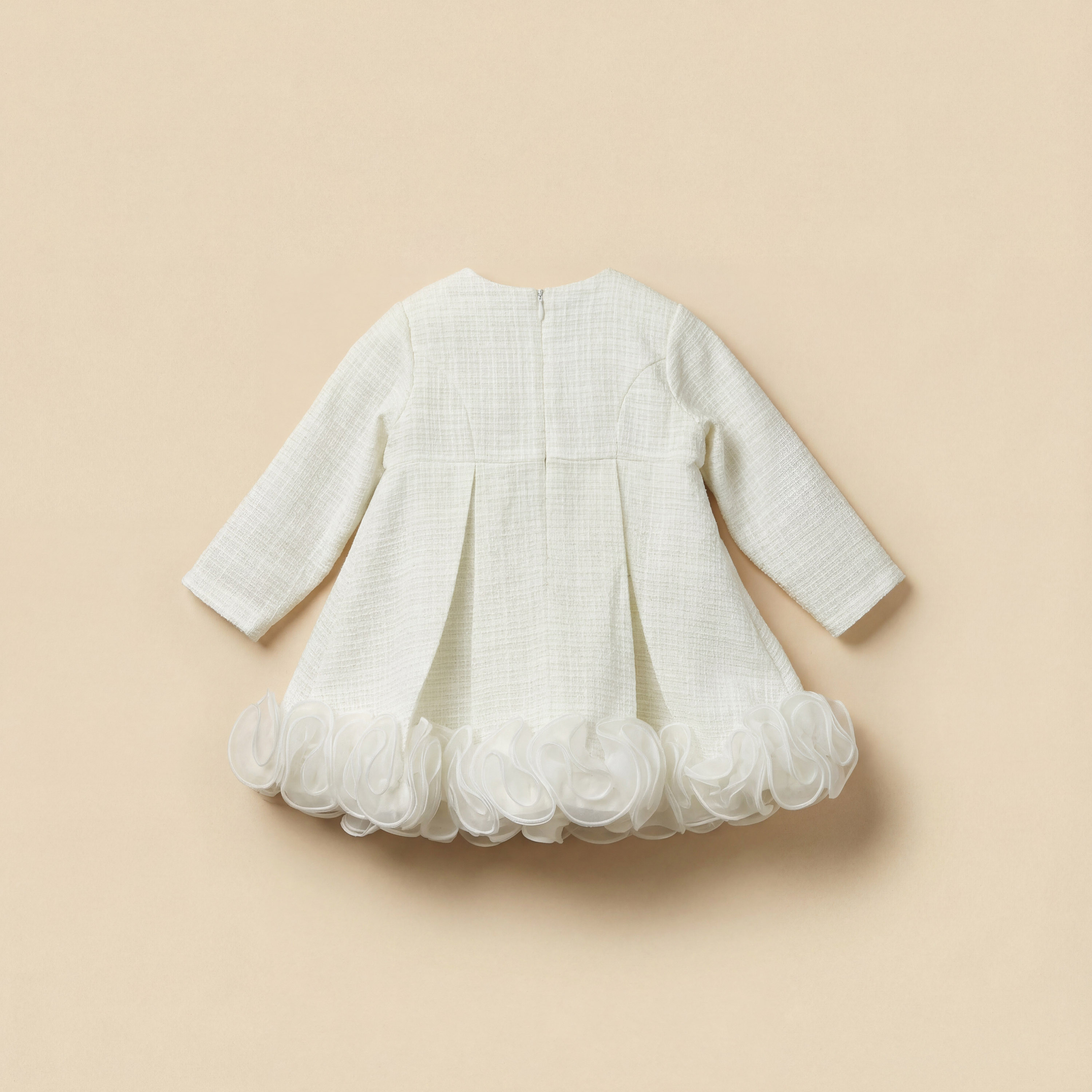 Giggles Round Neck Long Sleeves Dress with Ruffle Detail-baby-girls-clothing-dressesandjumpsuits-image-3
