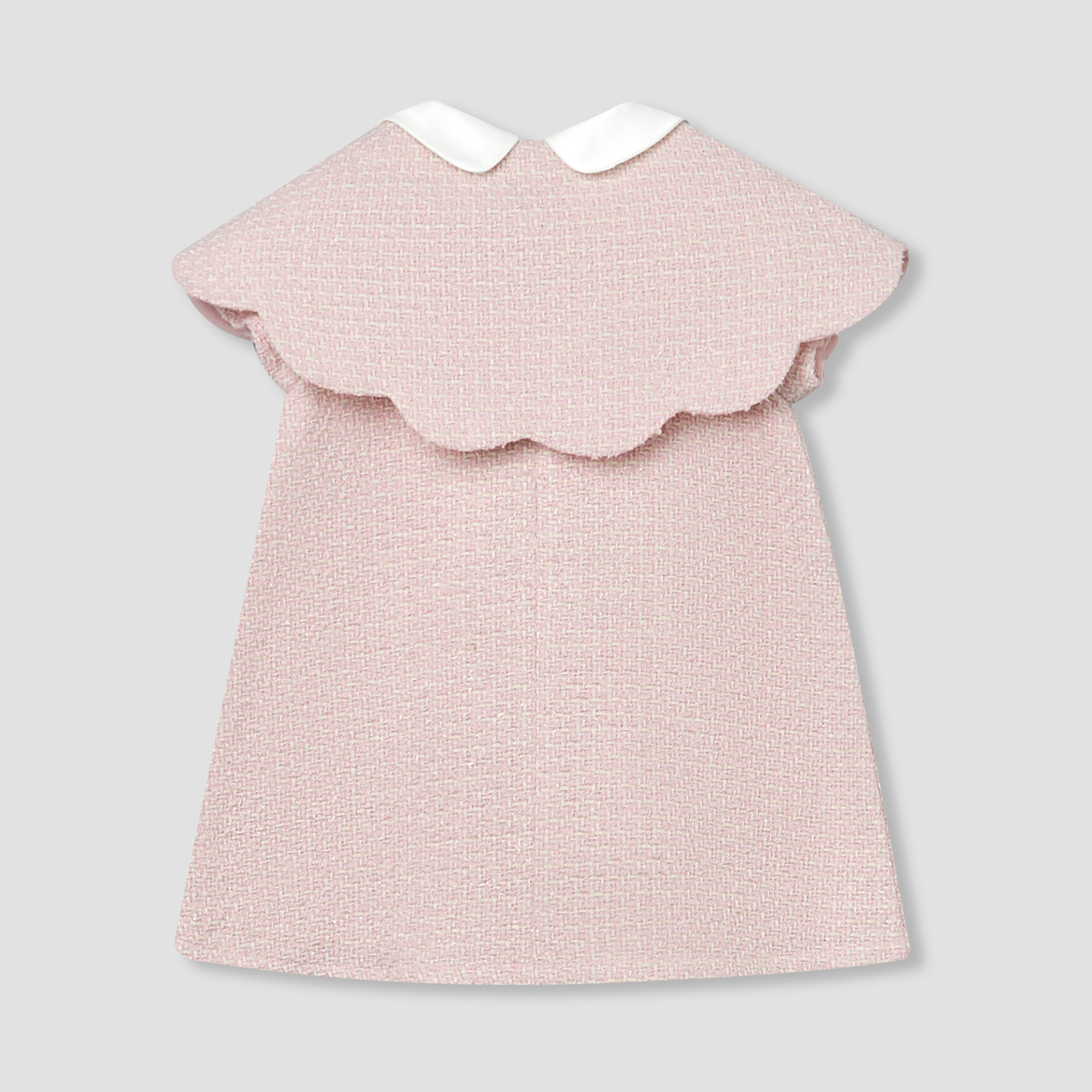 Giggles Peter Pan Collar Short Sleeves A-line Dress with Tights-baby-girls-clothing-setsandcoords-image-5