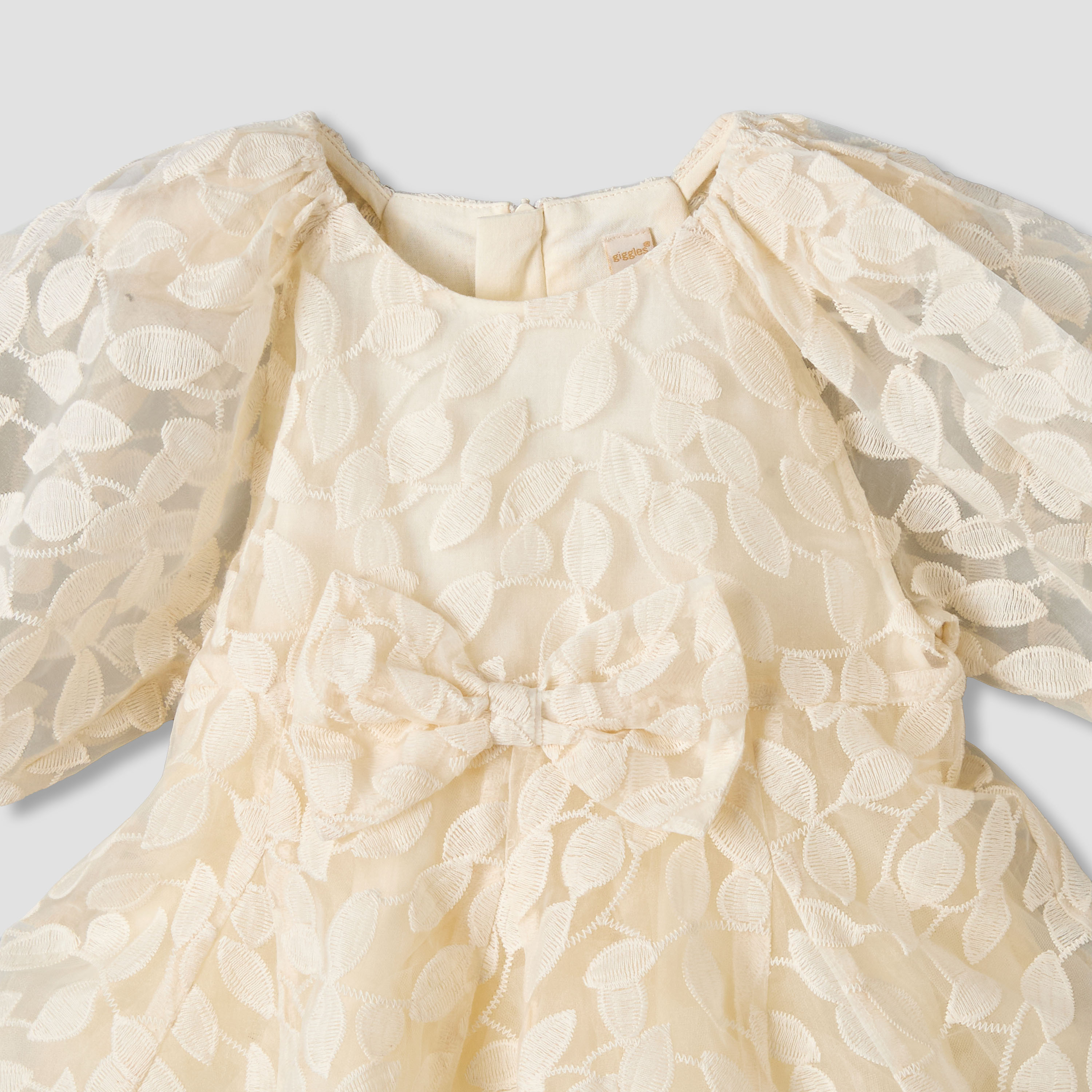 Giggles Round Neck Long Sleeves Dress with Bow Accent-baby-girls-clothing-dressesandjumpsuits-image-4