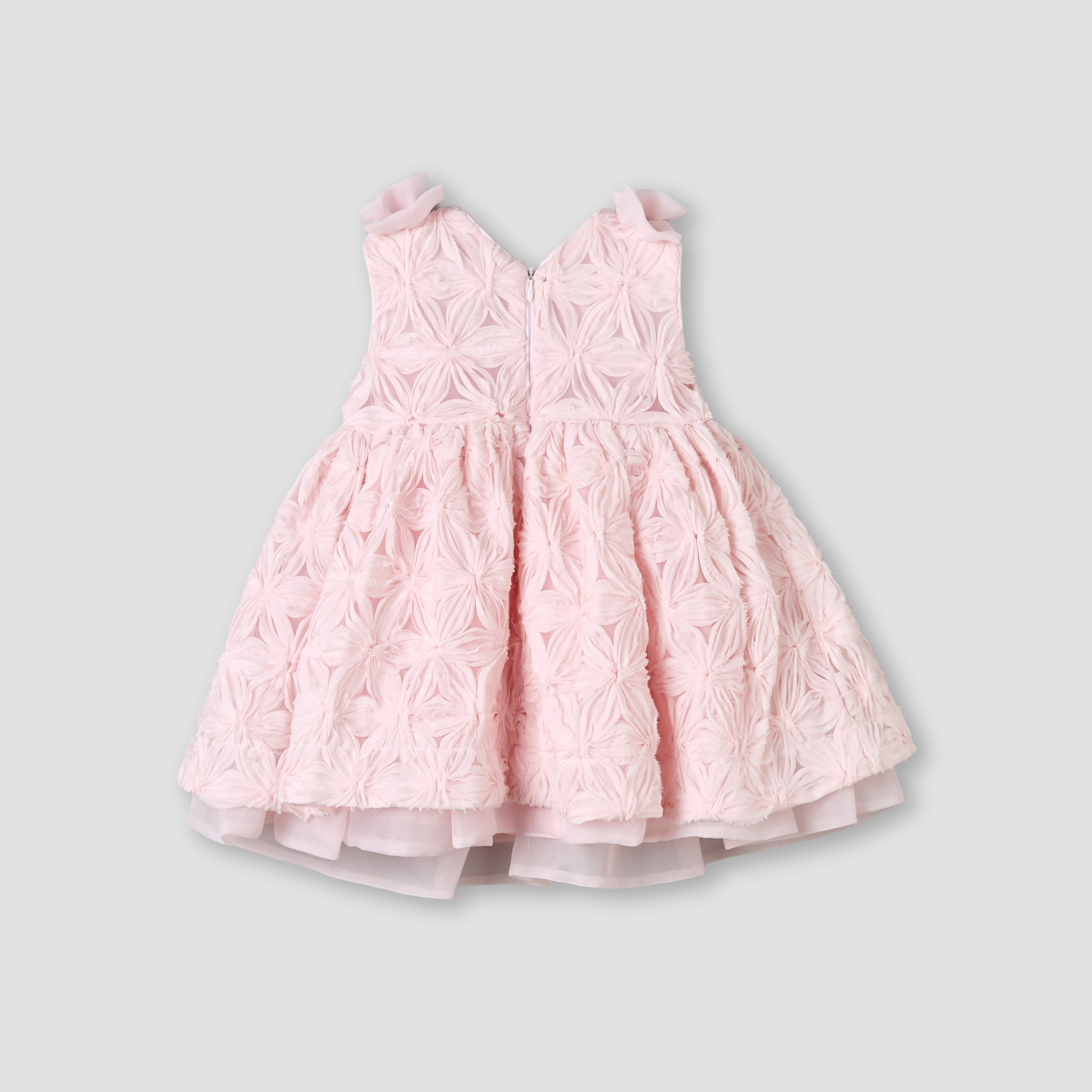 Giggles V-neck Sleeveless A-line Dress with Lace and Bow Design-baby-girls-clothing-dressesandjumpsuits-image-3
