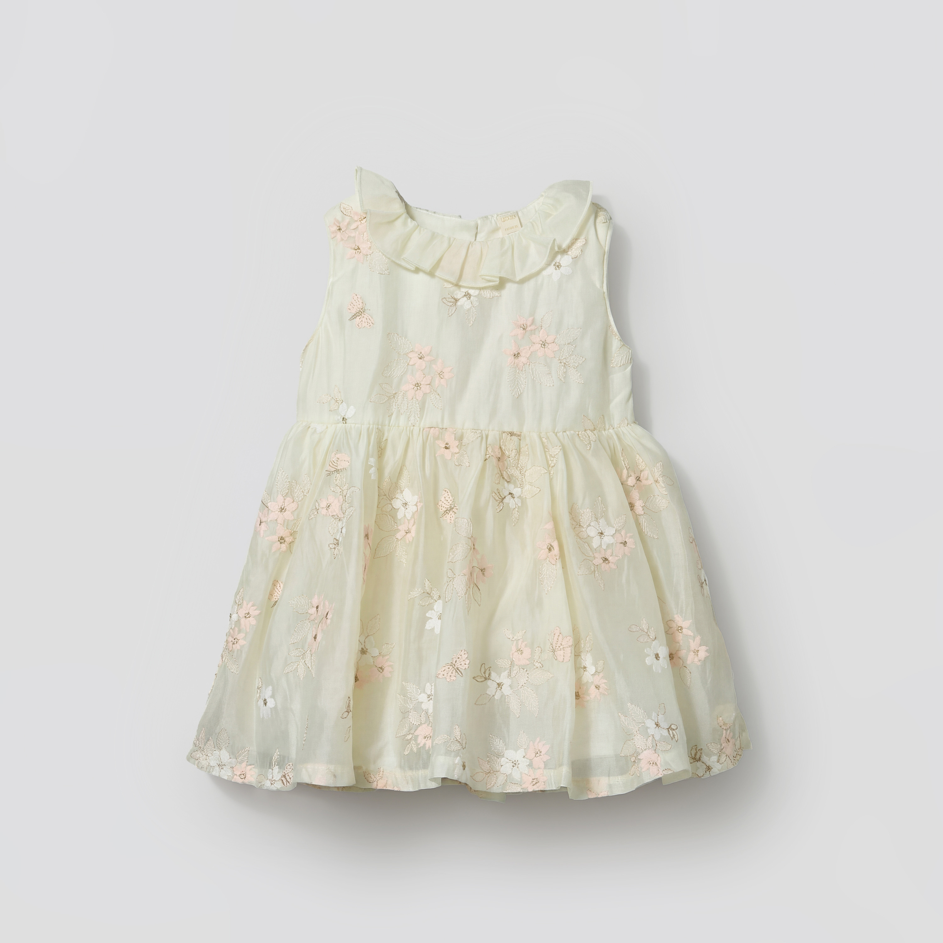 Giggles Round Neck Sleeveless Skater Dress with Floral Embroidery-baby-girls-clothing-dressesandjumpsuits-image-2