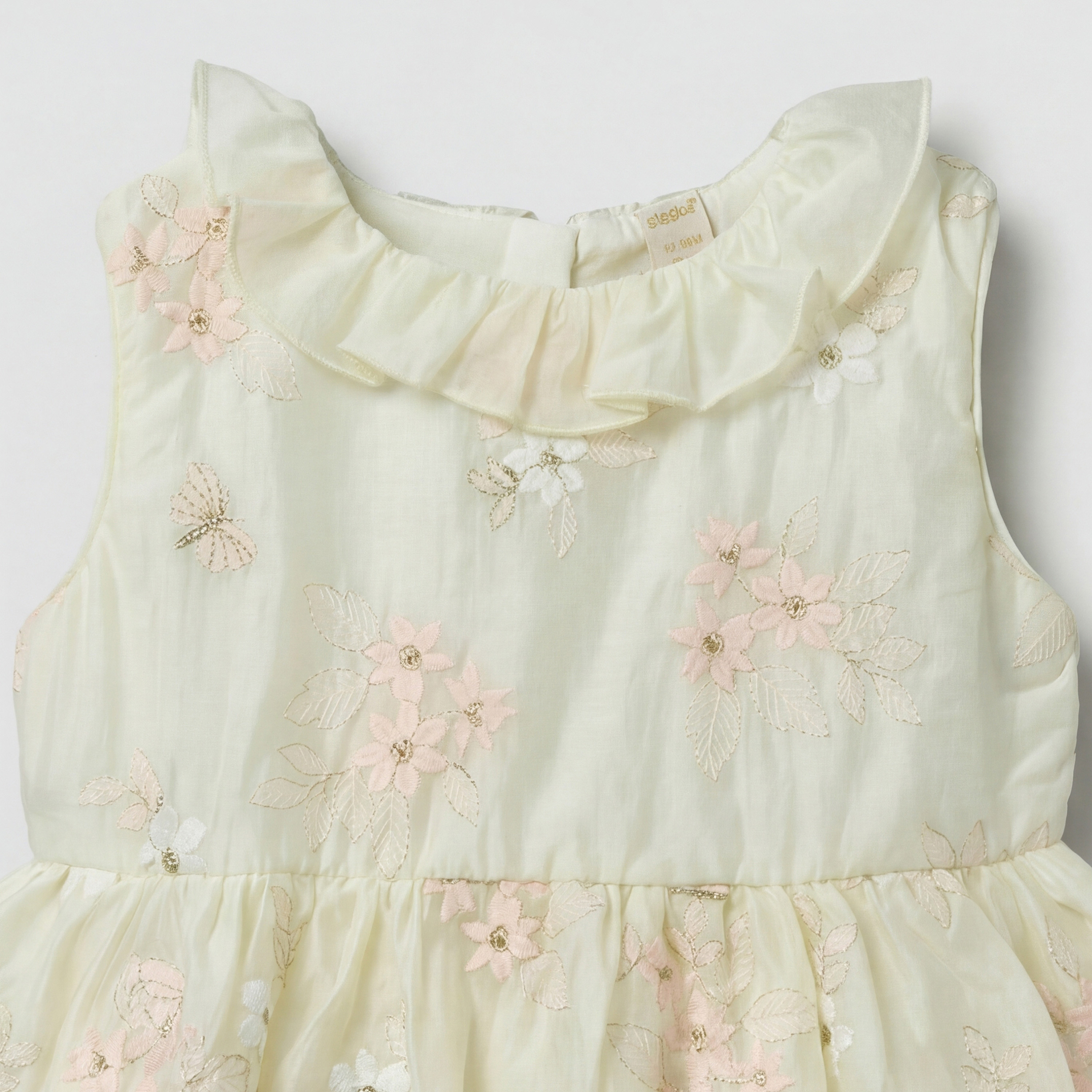 Giggles Round Neck Sleeveless Skater Dress with Floral Embroidery-baby-girls-clothing-dressesandjumpsuits-image-4