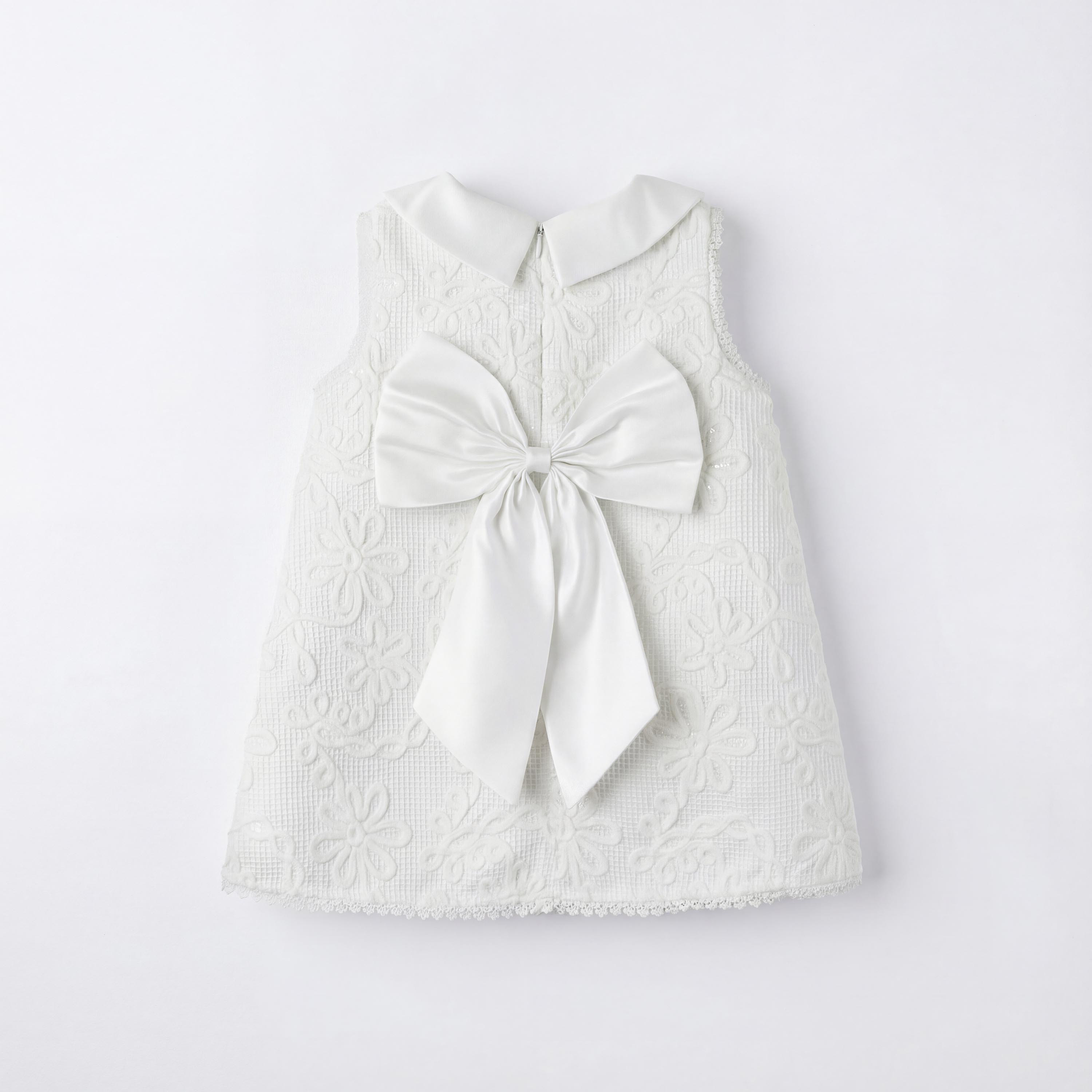 فستان بياقة بدون أكمام بتصميم فيونكة ودانتيل من جيجلز-baby-girls-clothing-dressesandjumpsuits-image-3