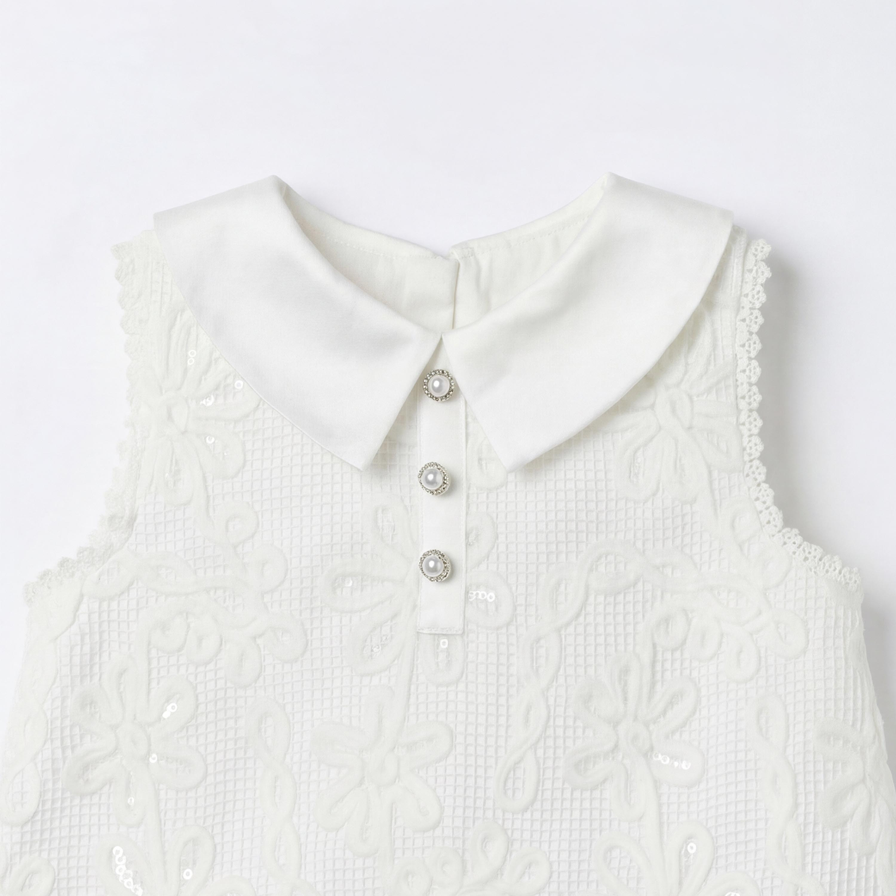فستان بياقة بدون أكمام بتصميم فيونكة ودانتيل من جيجلز-baby-girls-clothing-dressesandjumpsuits-image-4