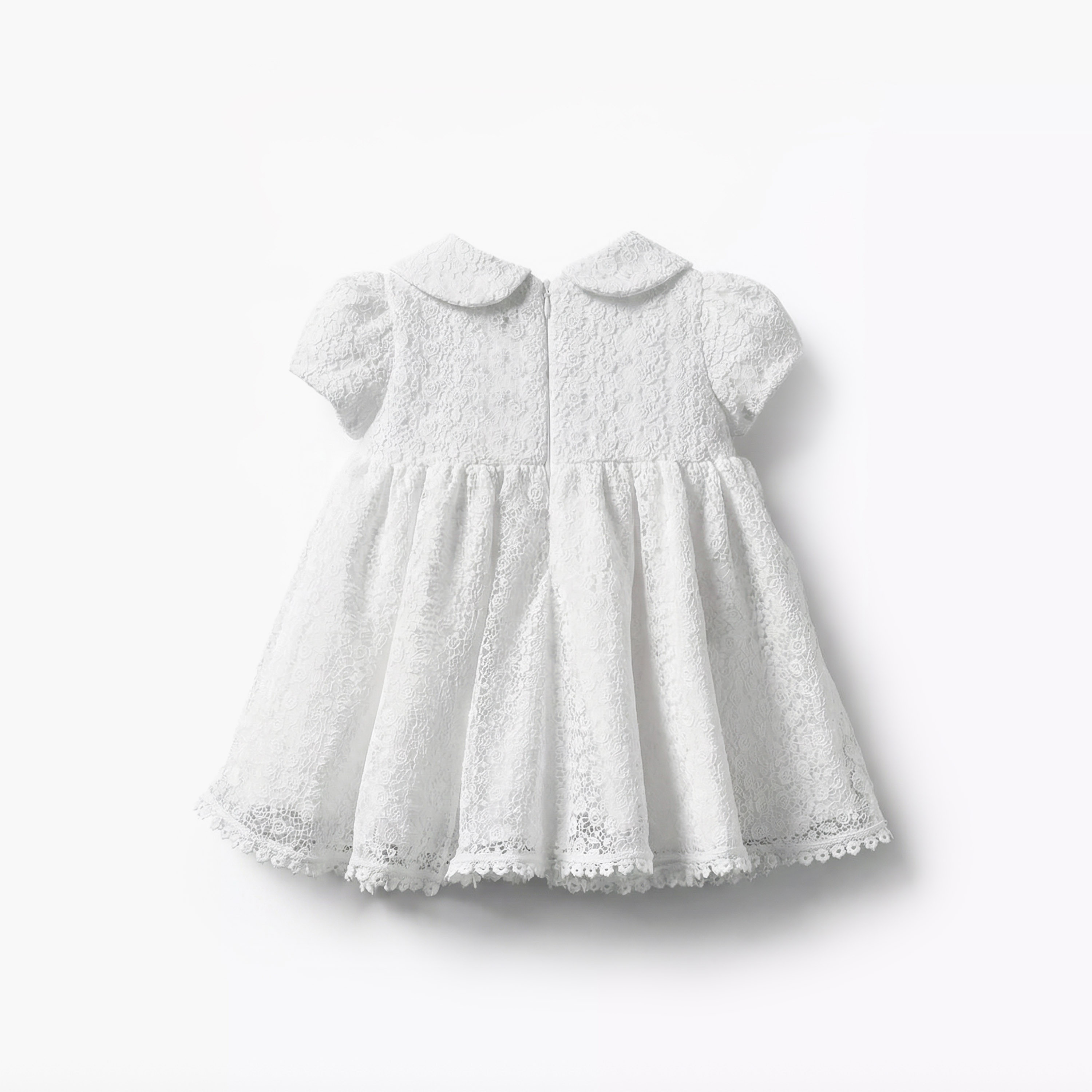 Giggles Peter Pan Collar Short Sleeves A-line Dress with Bow Detail-baby-girls-clothing-dressesandjumpsuits-image-3