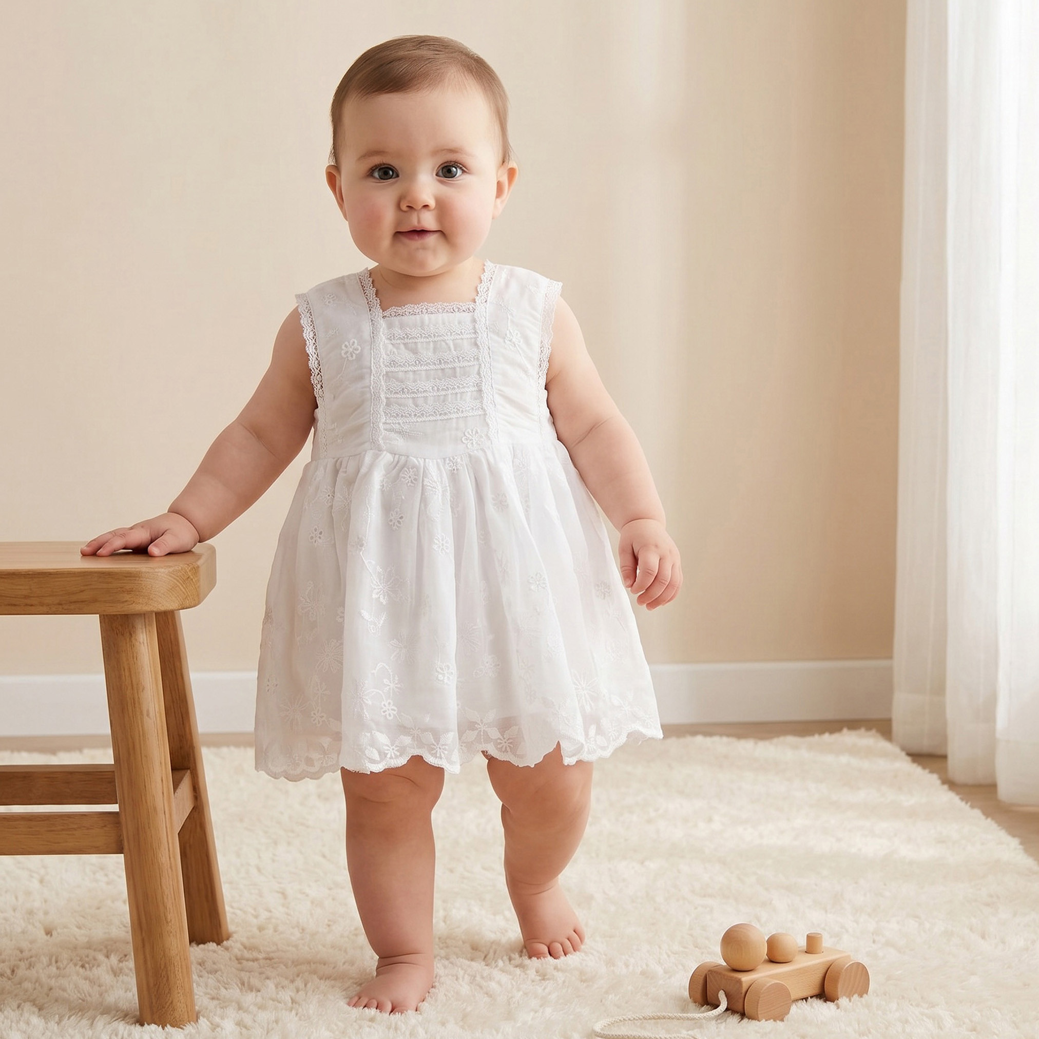 Giggles Square Neck Sleeveless A-line Dress with Floral Embroidery-baby-girls-clothing-dressesandjumpsuits-image-1
