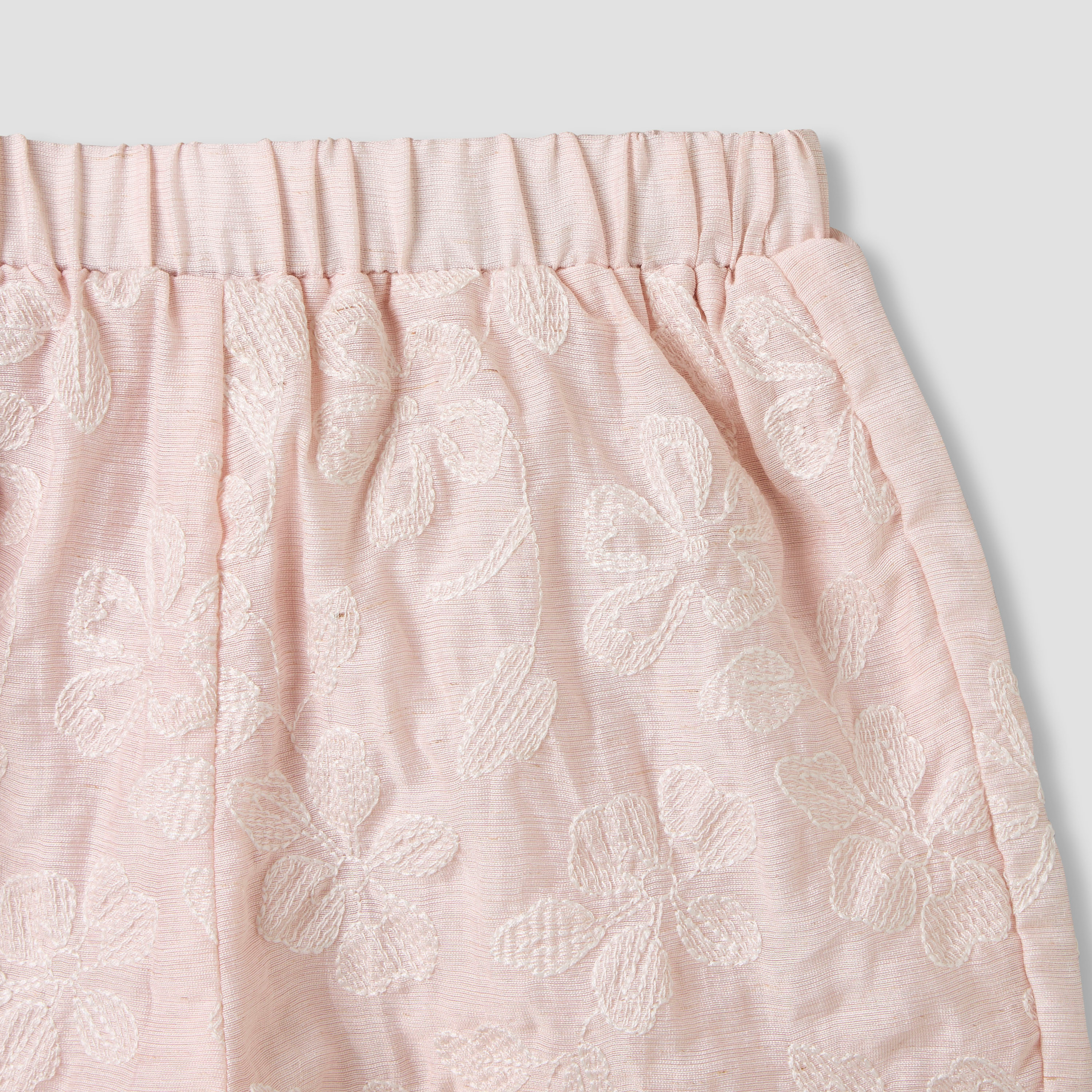 Giggles Round Neck Sleeveless Peplum Top and Shorts Set with Floral Embroidery-baby-girls-clothing-setsandcoords-image-10