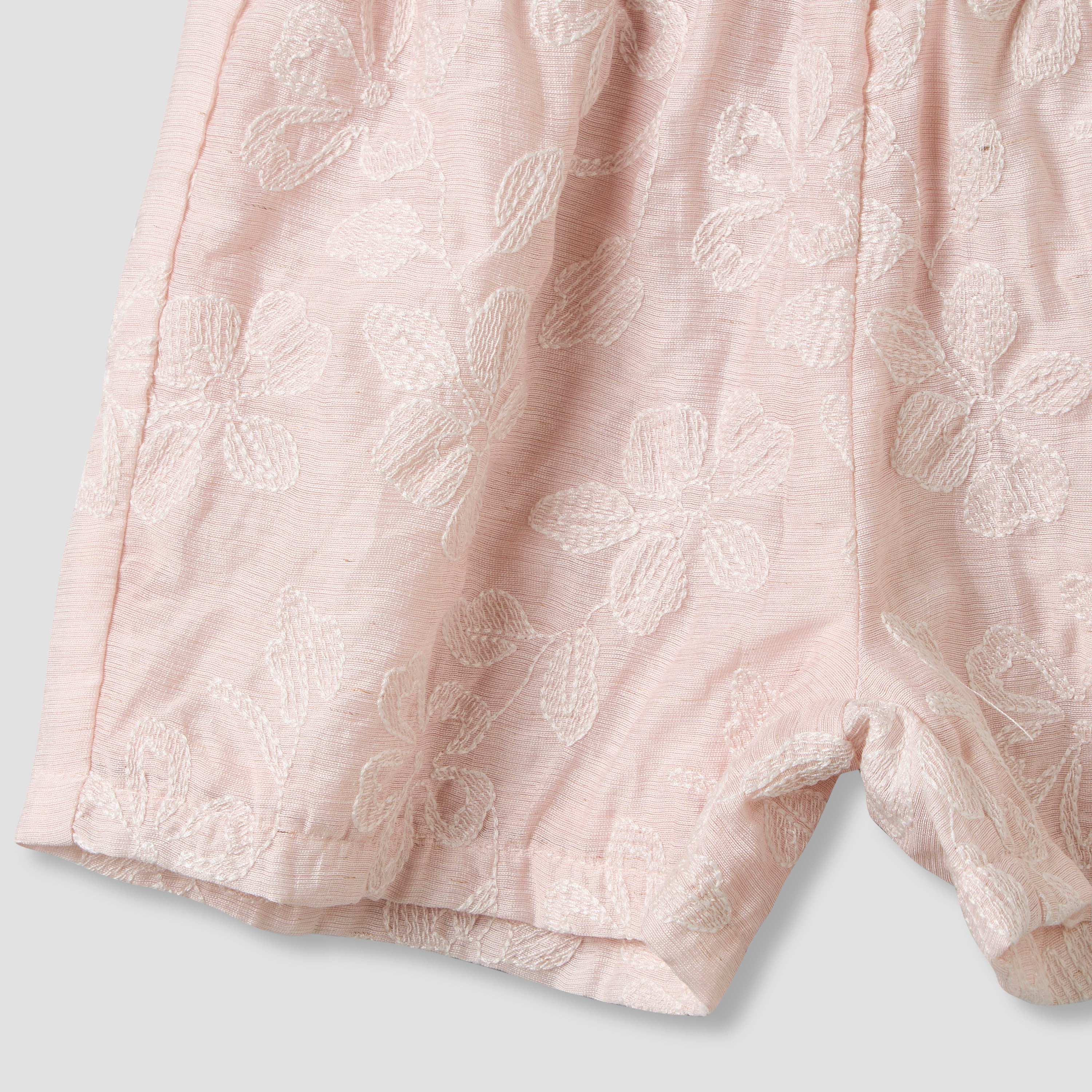 Giggles Round Neck Sleeveless Peplum Top and Shorts Set with Floral Embroidery-baby-girls-clothing-setsandcoords-image-12