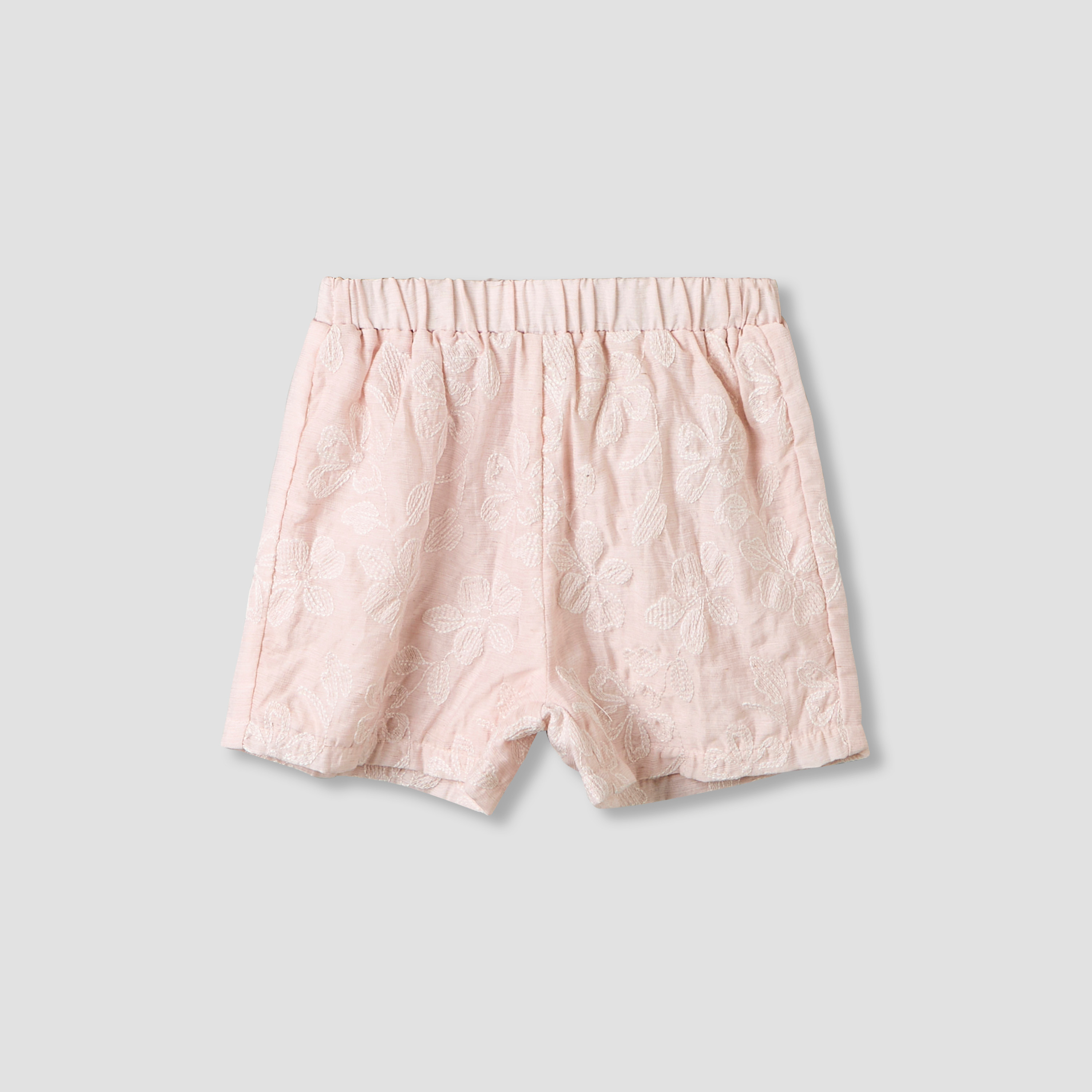 Giggles Round Neck Sleeveless Peplum Top and Shorts Set with Floral Embroidery-baby-girls-clothing-setsandcoords-image-3