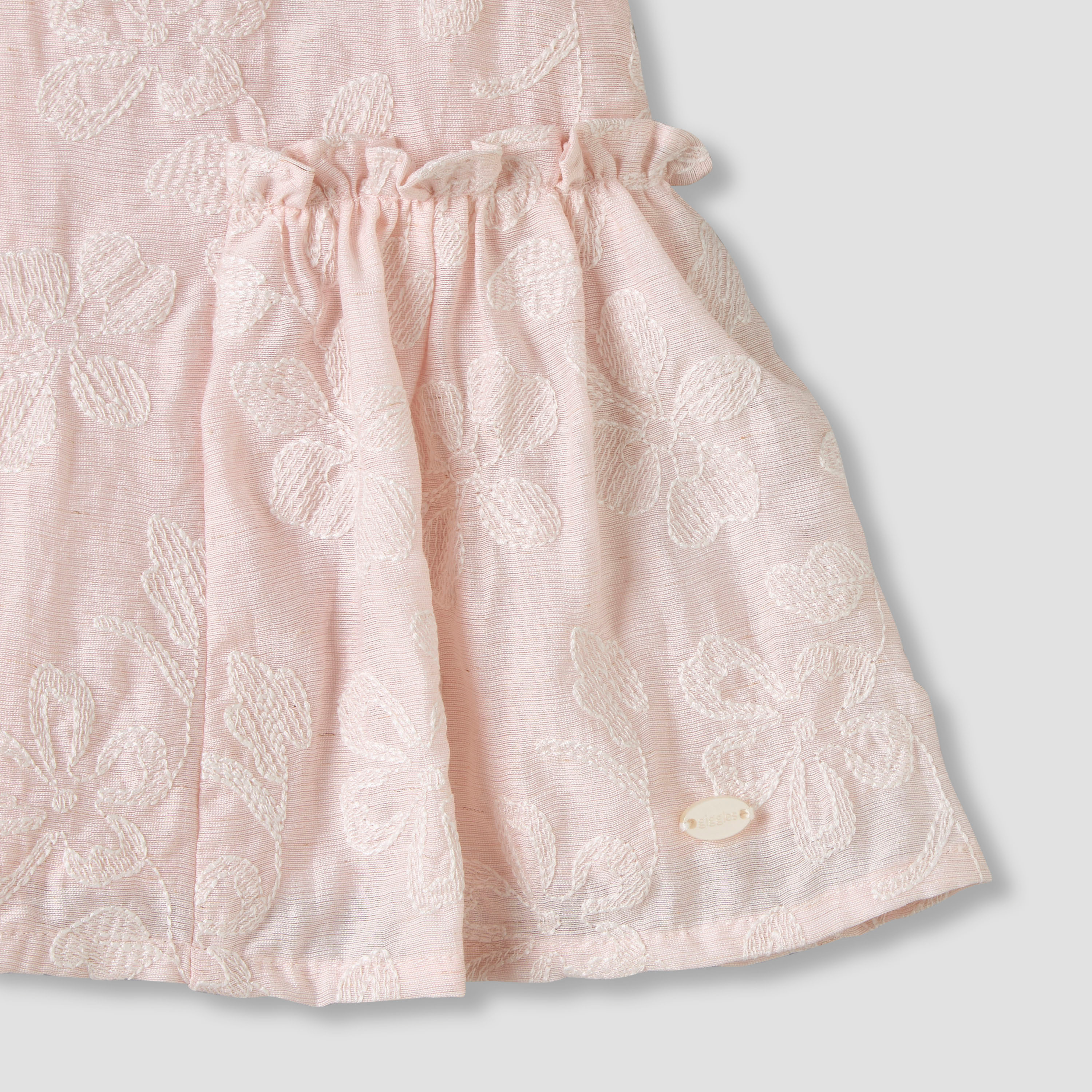 Giggles Round Neck Sleeveless Peplum Top and Shorts Set with Floral Embroidery-baby-girls-clothing-setsandcoords-image-8