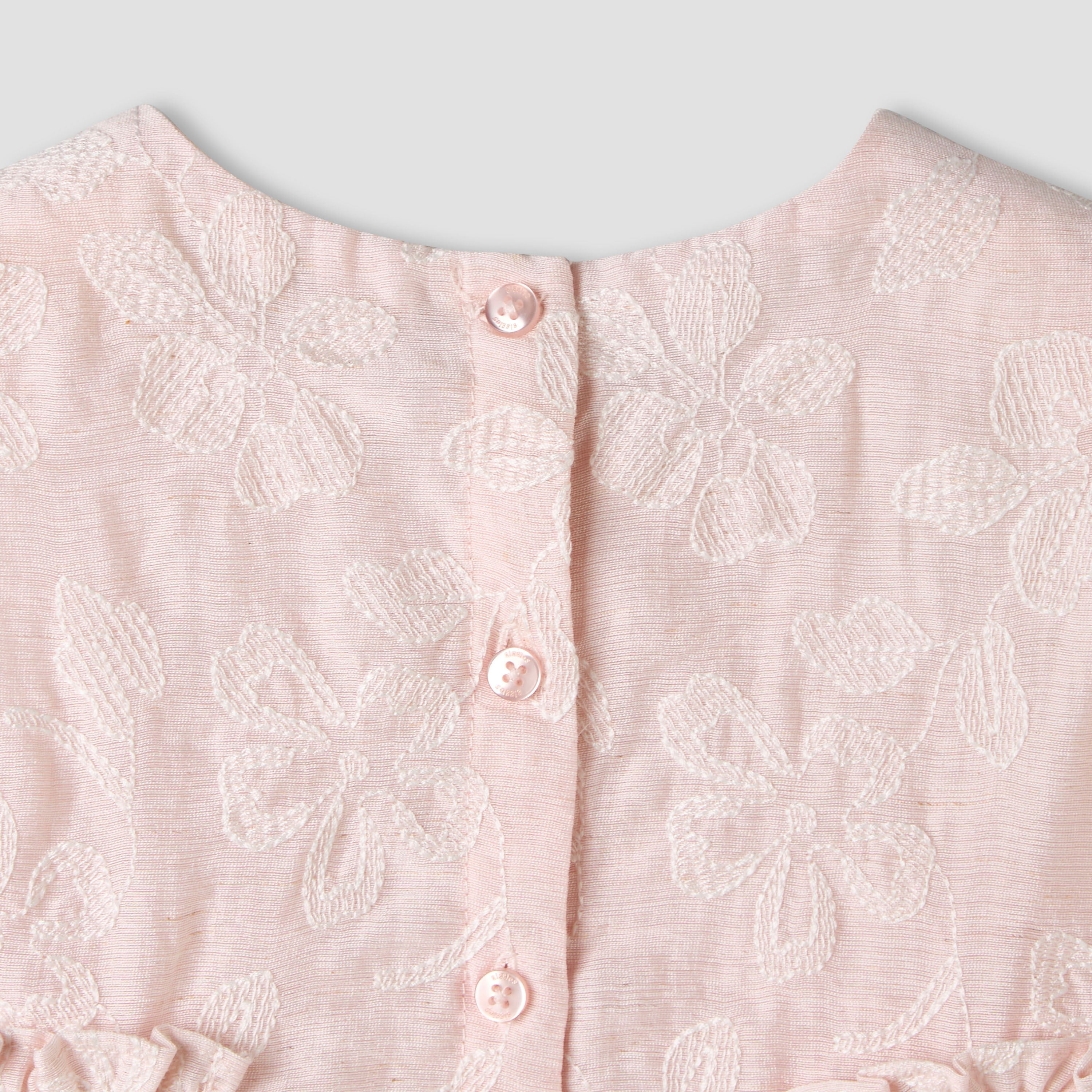 Giggles Round Neck Sleeveless Peplum Top and Shorts Set with Floral Embroidery-baby-girls-clothing-setsandcoords-image-9