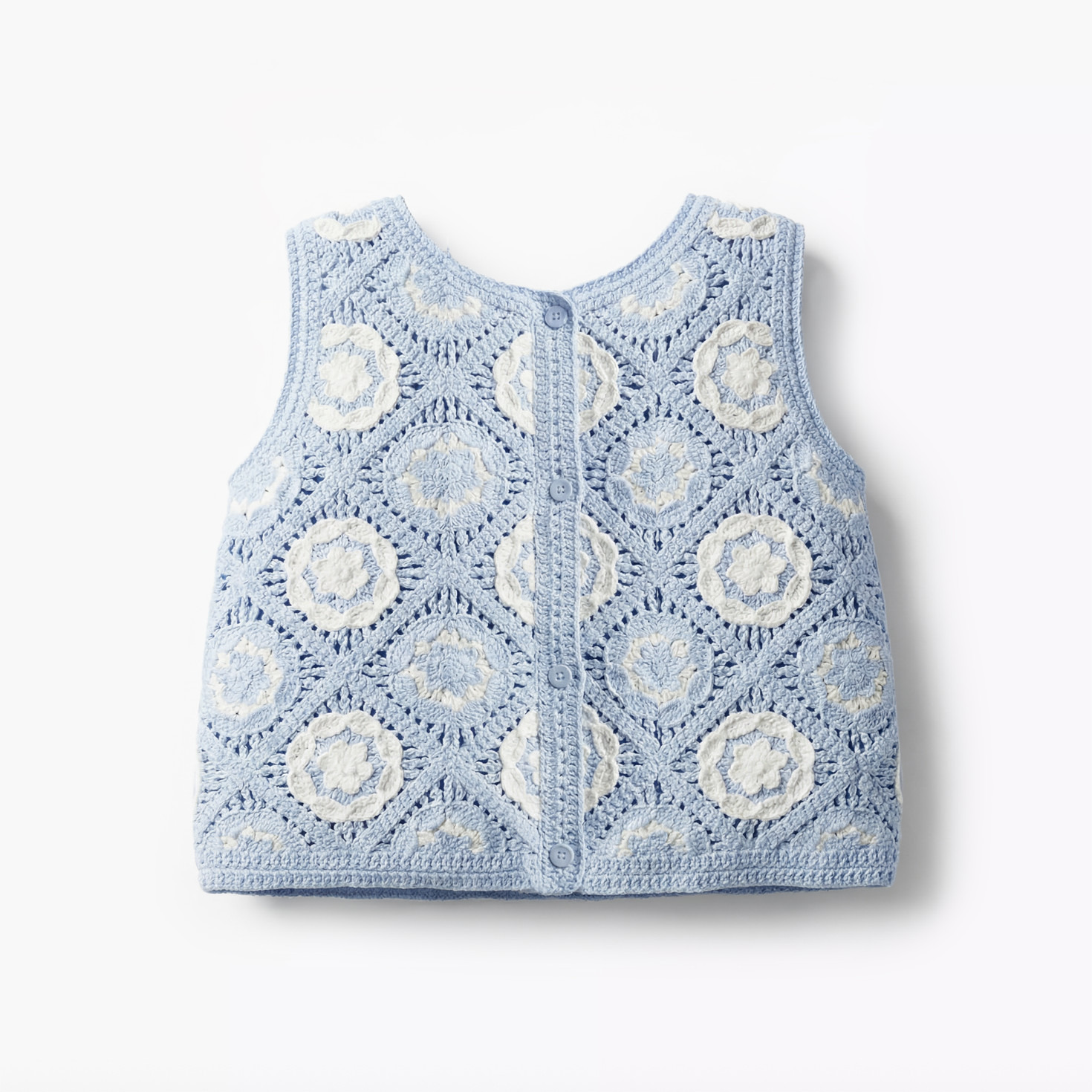 Giggles Round Neck Sleeveless Crochet Top and Shorts Set with Hairband-baby-girls-clothing-setsandcoords-image-3