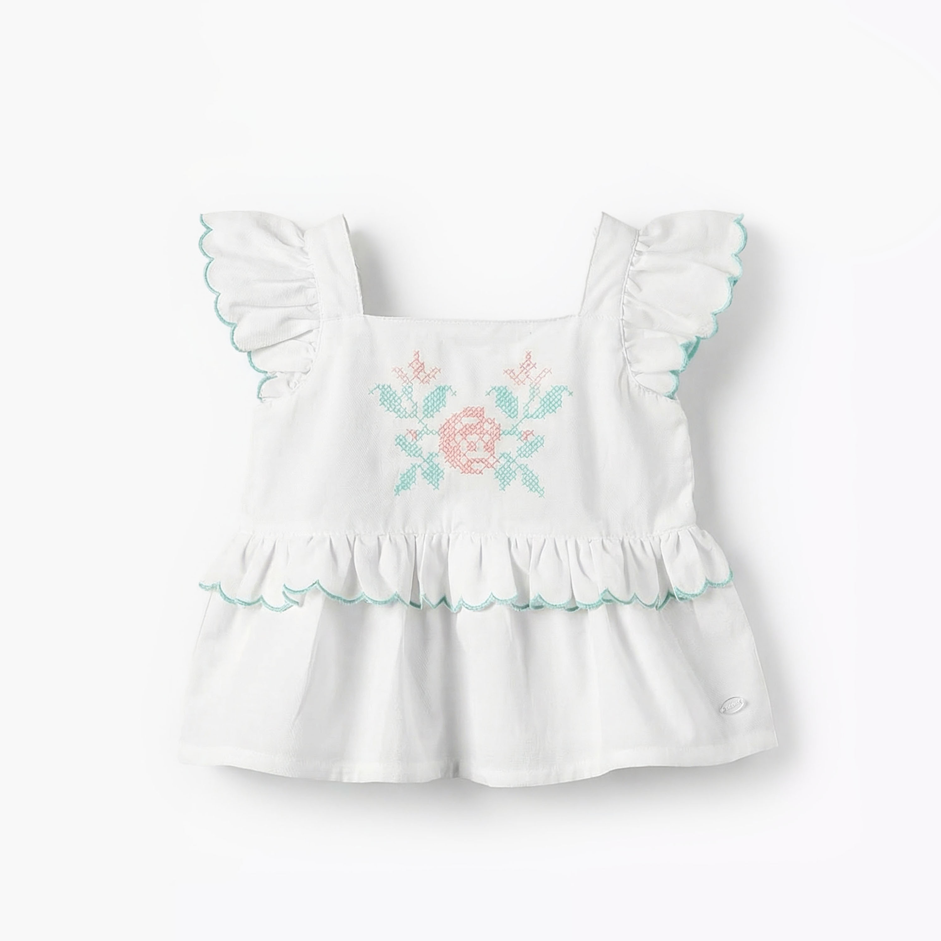 طقم بلوزة بياقة مربعة بدون أكمام وشورت مع ربطة رأس من جيجلز-baby-girls-clothing-setsandcoords-image-3