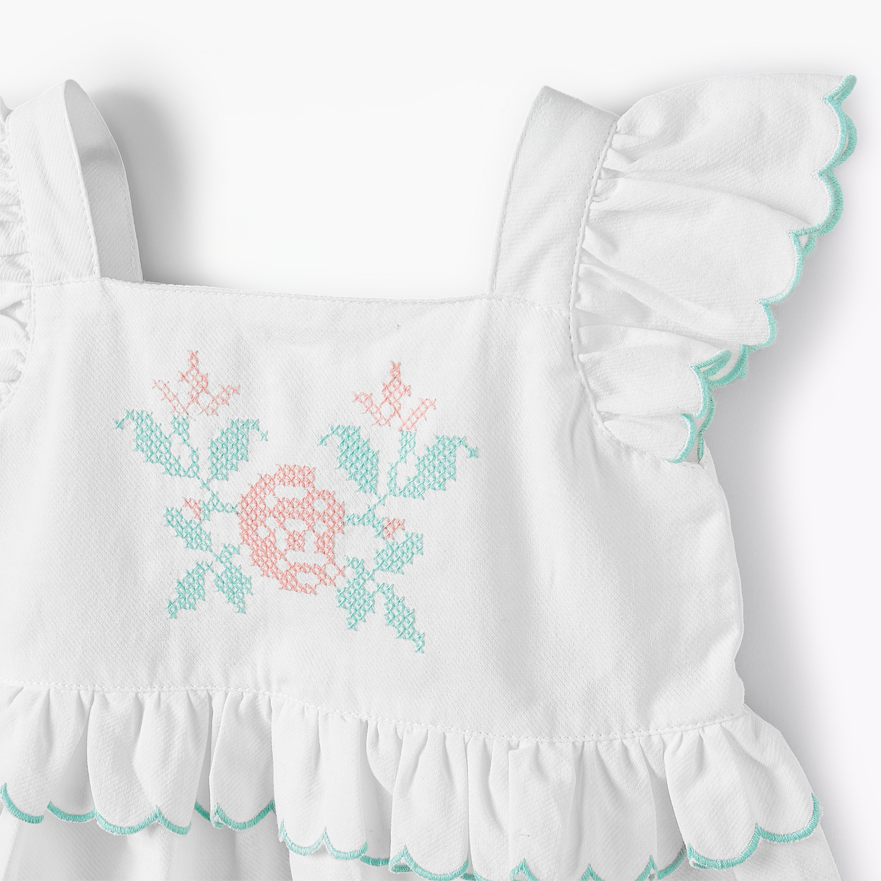 طقم بلوزة بياقة مربعة بدون أكمام وشورت مع ربطة رأس من جيجلز-baby-girls-clothing-setsandcoords-image-6