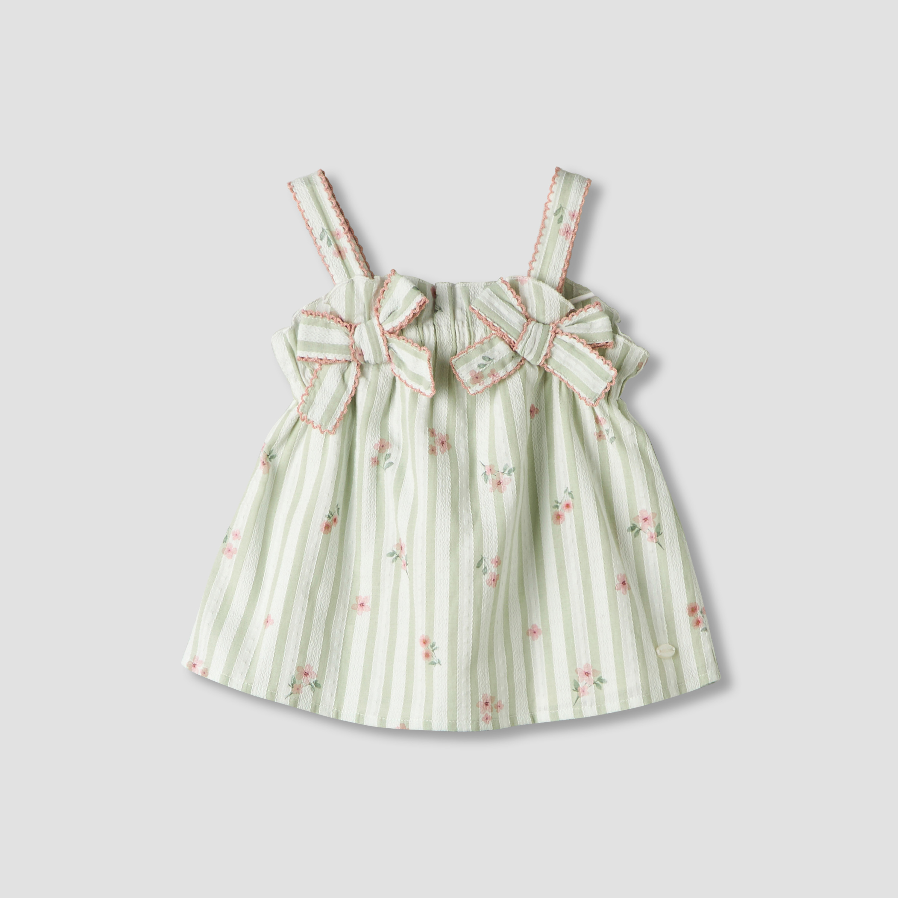 Giggles Square Neck Straps Sleeve Top and Shorts Set with Floral Print-baby-girls-clothing-setsandcoords-image-3