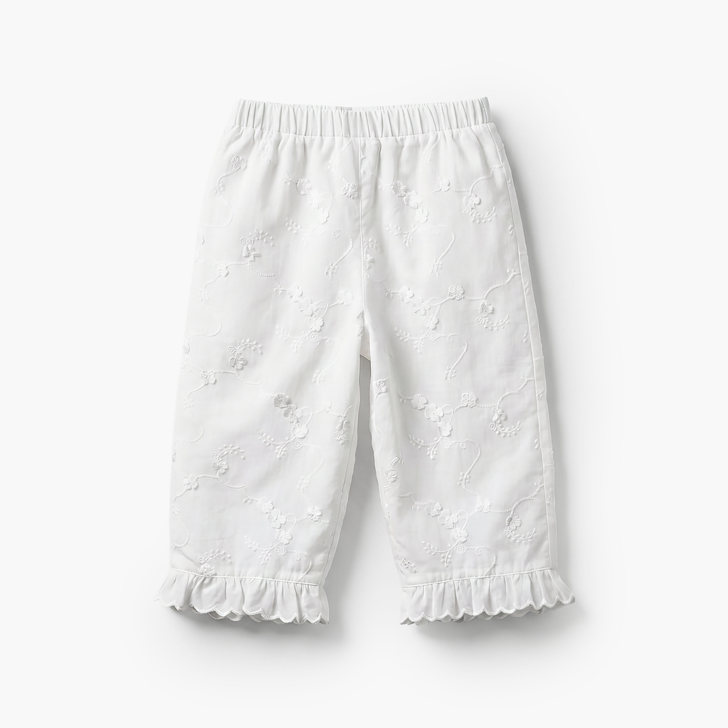 Giggles Round Neck Short Sleeves Top and Pants Set with Floral Embroidery-baby-girls-clothing-setsandcoords-image-4