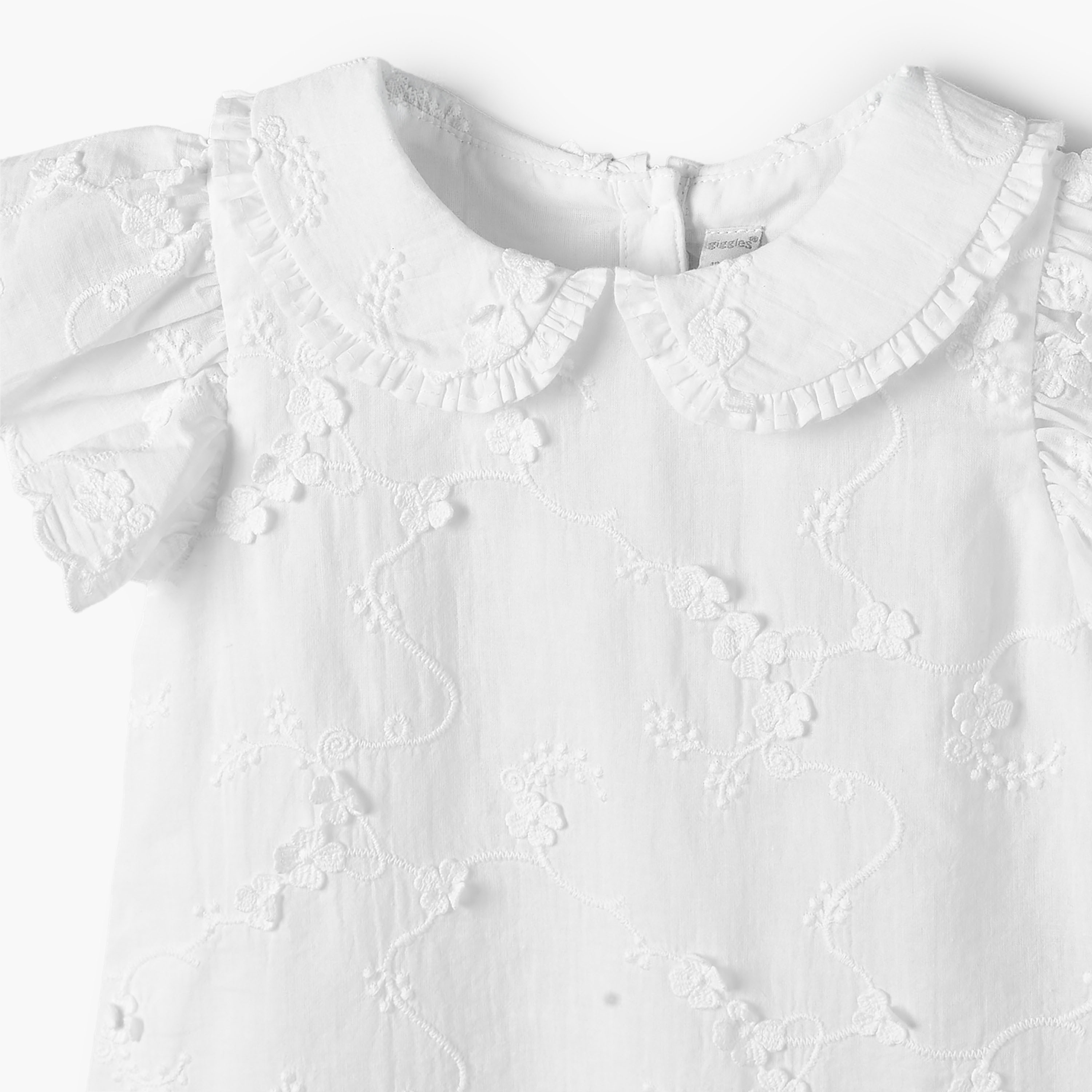 Giggles Round Neck Short Sleeves Top and Pants Set with Floral Embroidery-baby-girls-clothing-setsandcoords-image-7
