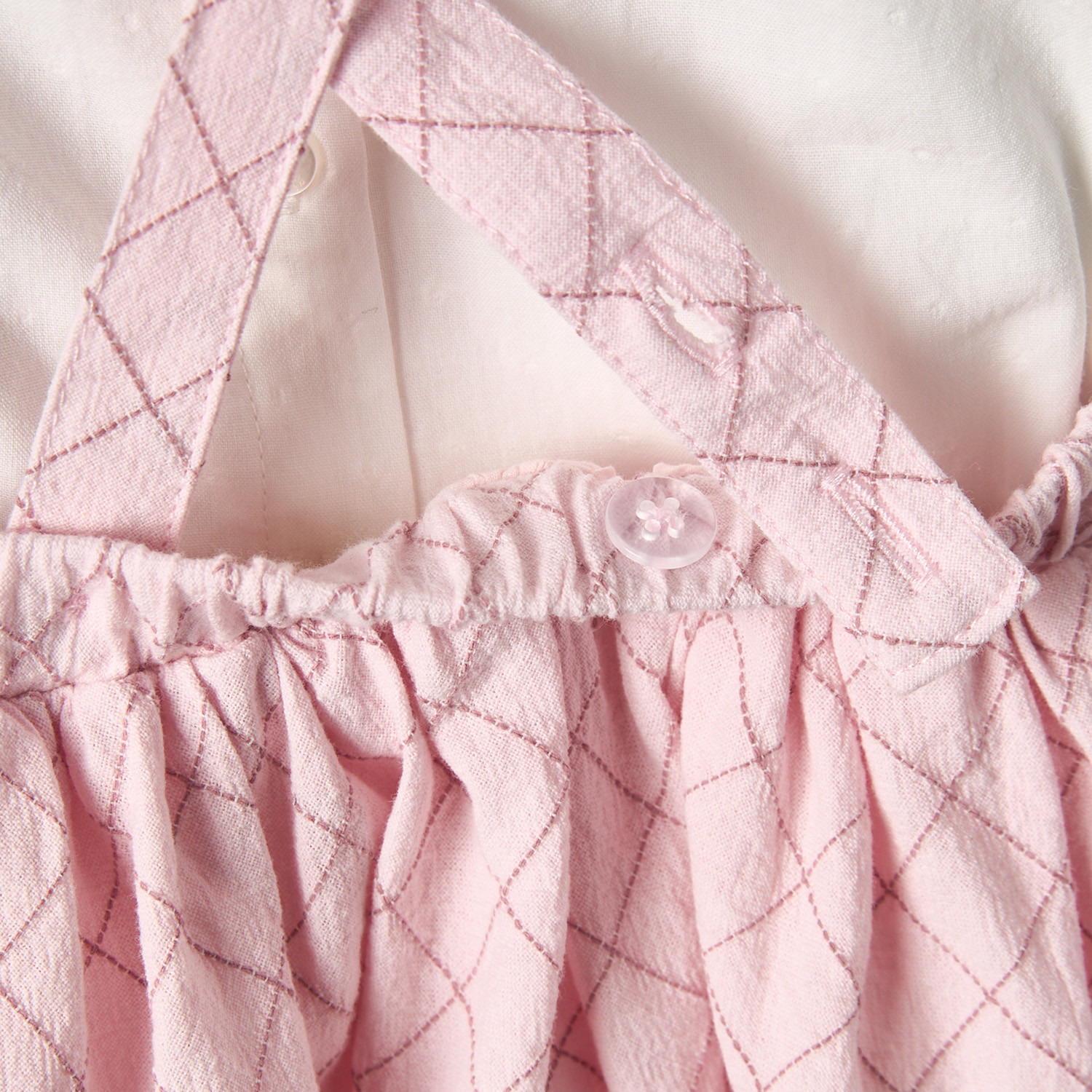 Giggles Peter Pan Collar Short Sleeves Top and Pinafore Set with Floral Embroidery-baby-girls-clothing-setsandcoords-image-9