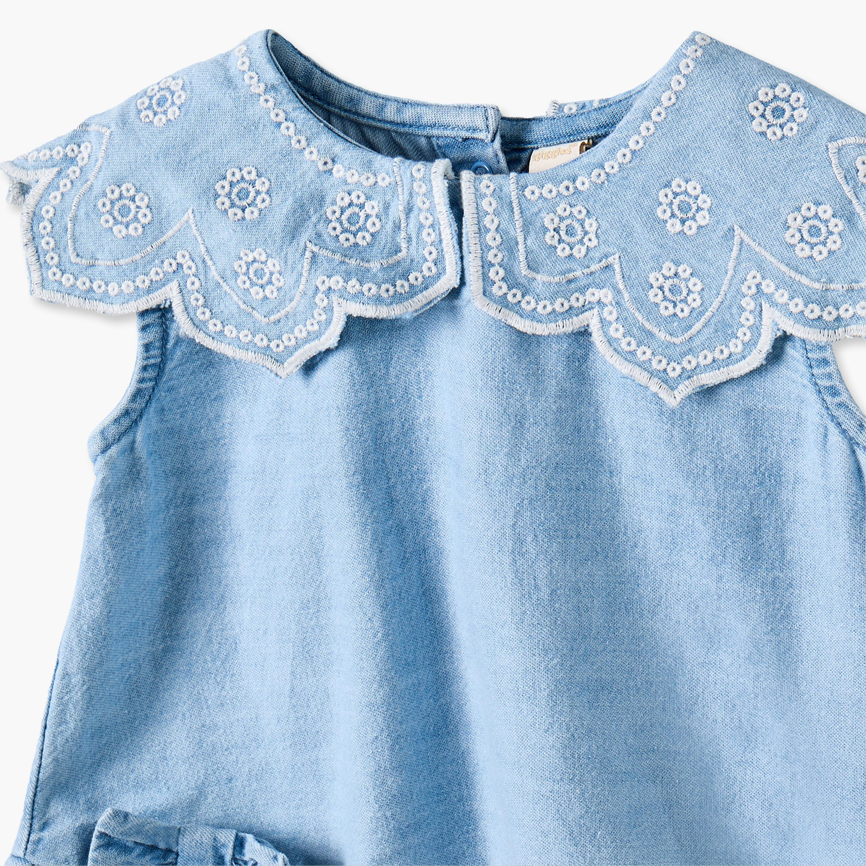 طقم بلوزة دون أكمام مطرزة بياقة مع بنطلون من جيجلز-baby-girls-clothing-setsandcoords-image-6