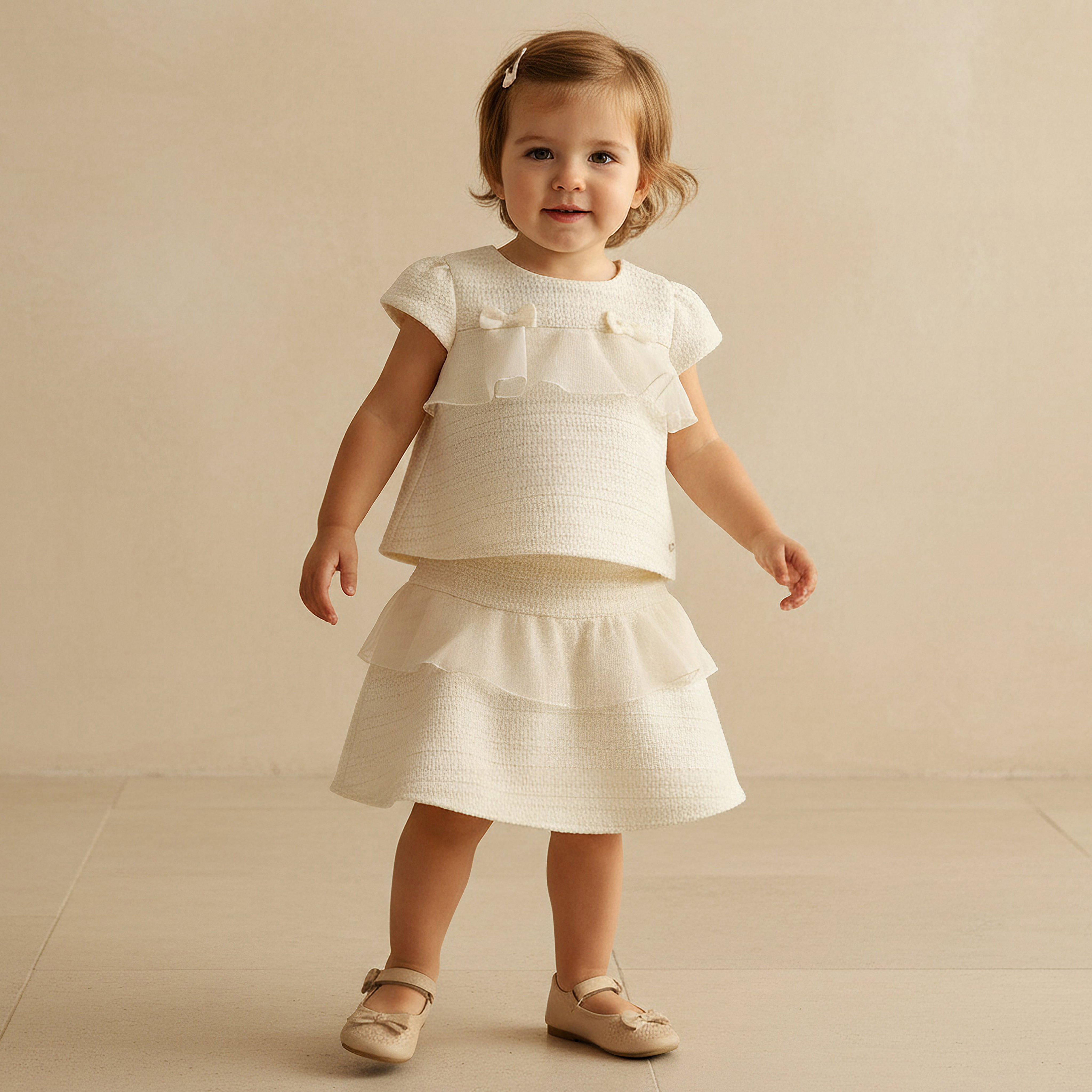 Giggles Crew Neck Short Sleeves Top and Skirt Set with Ruffle Detail-baby-girls-clothing-setsandcoords-image-1