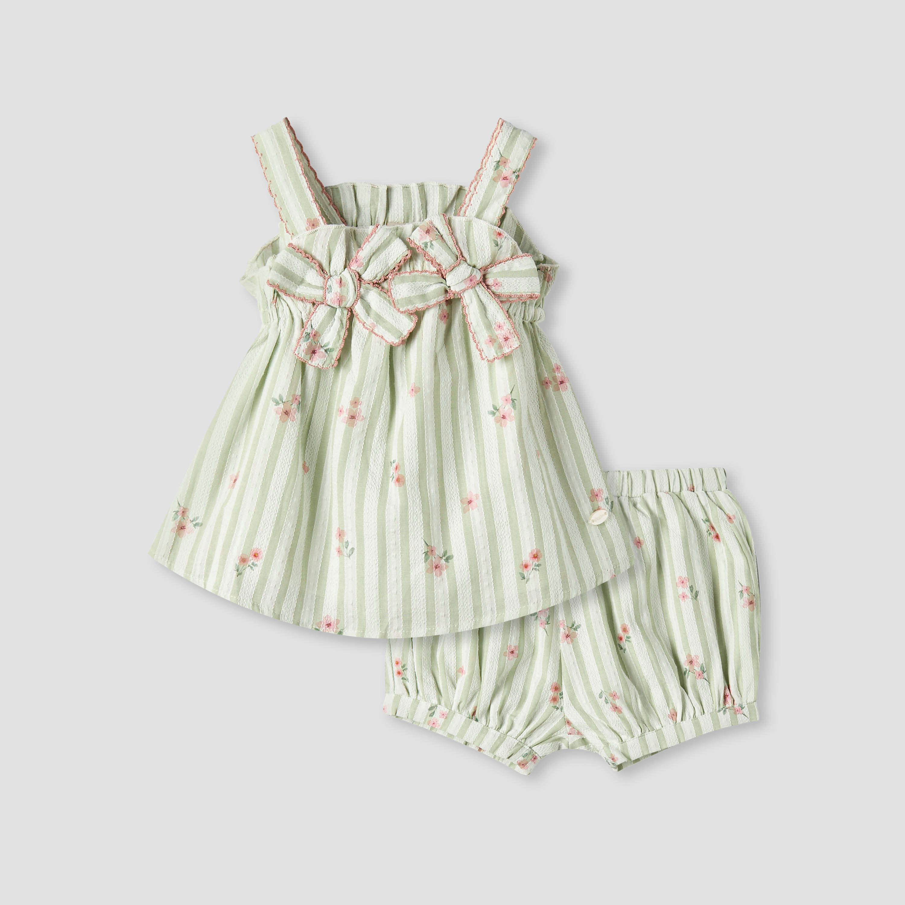 طقم بلوزة دون أكمام بياقة مستديرة وشورت بطبعات زهرية من جيجلز-baby-girls-clothing-setsandcoords-image-7