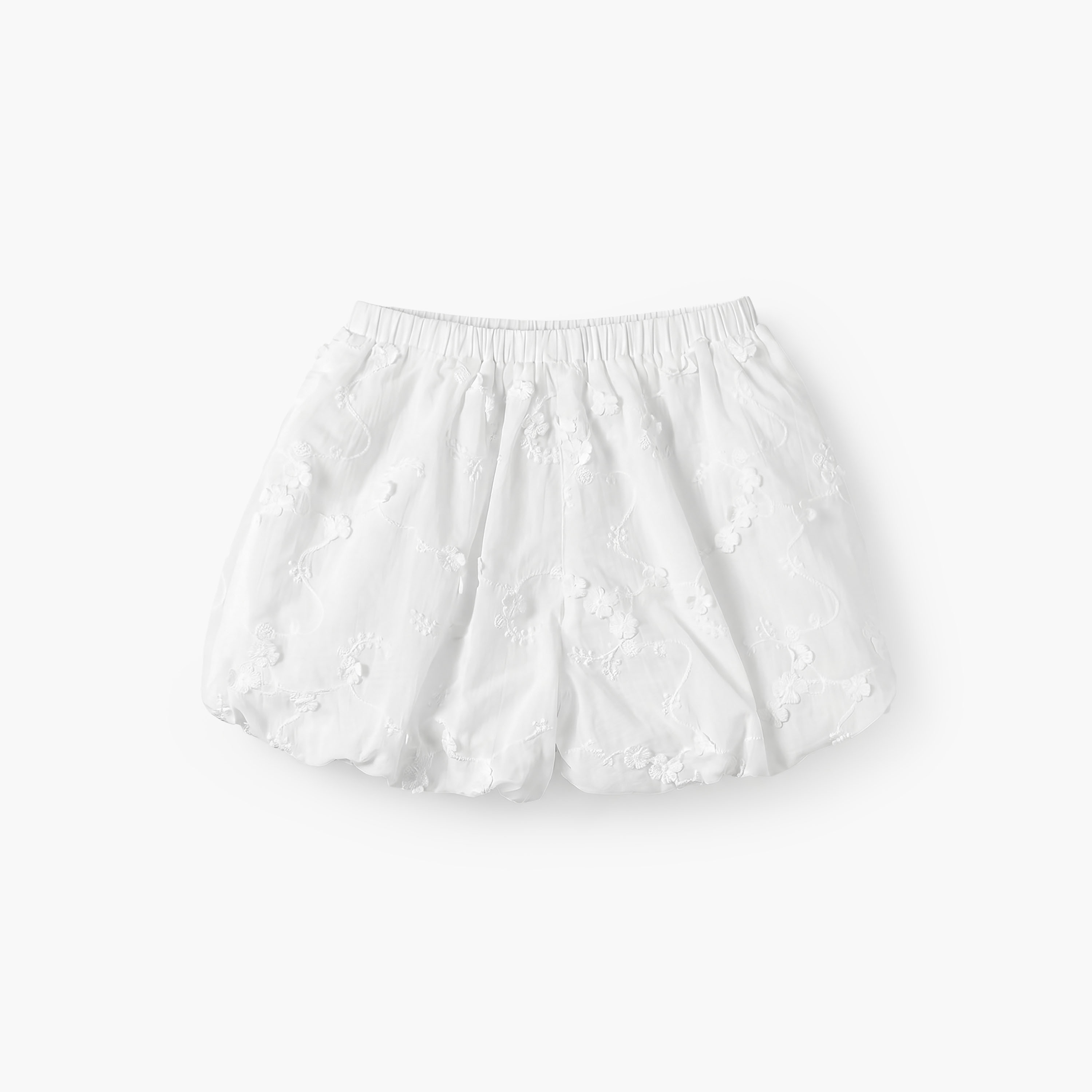 Giggles Knee Length Elasticated Waist Shorts with Embroidery-baby-girls-clothing-bottoms-shorts-image-3