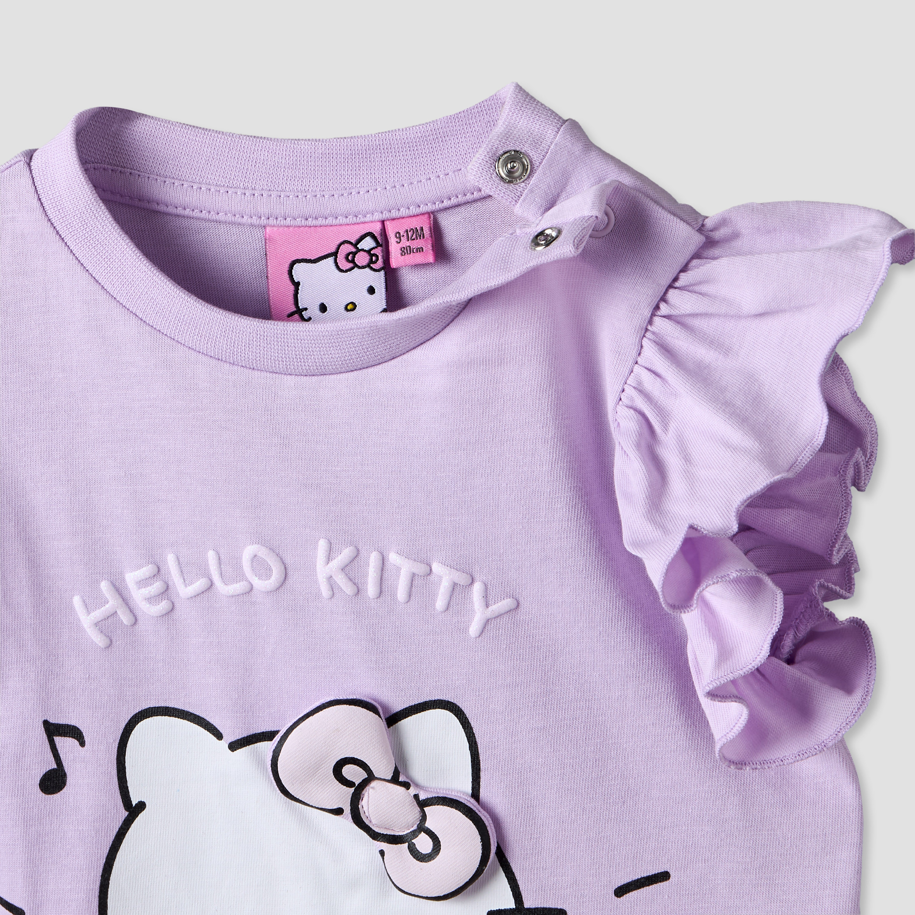 Pack of 2 Sanrio Round Neck Sleeveless T-shirt with Hello Kitty Print-baby-girls-clothing-tshirts-image-6