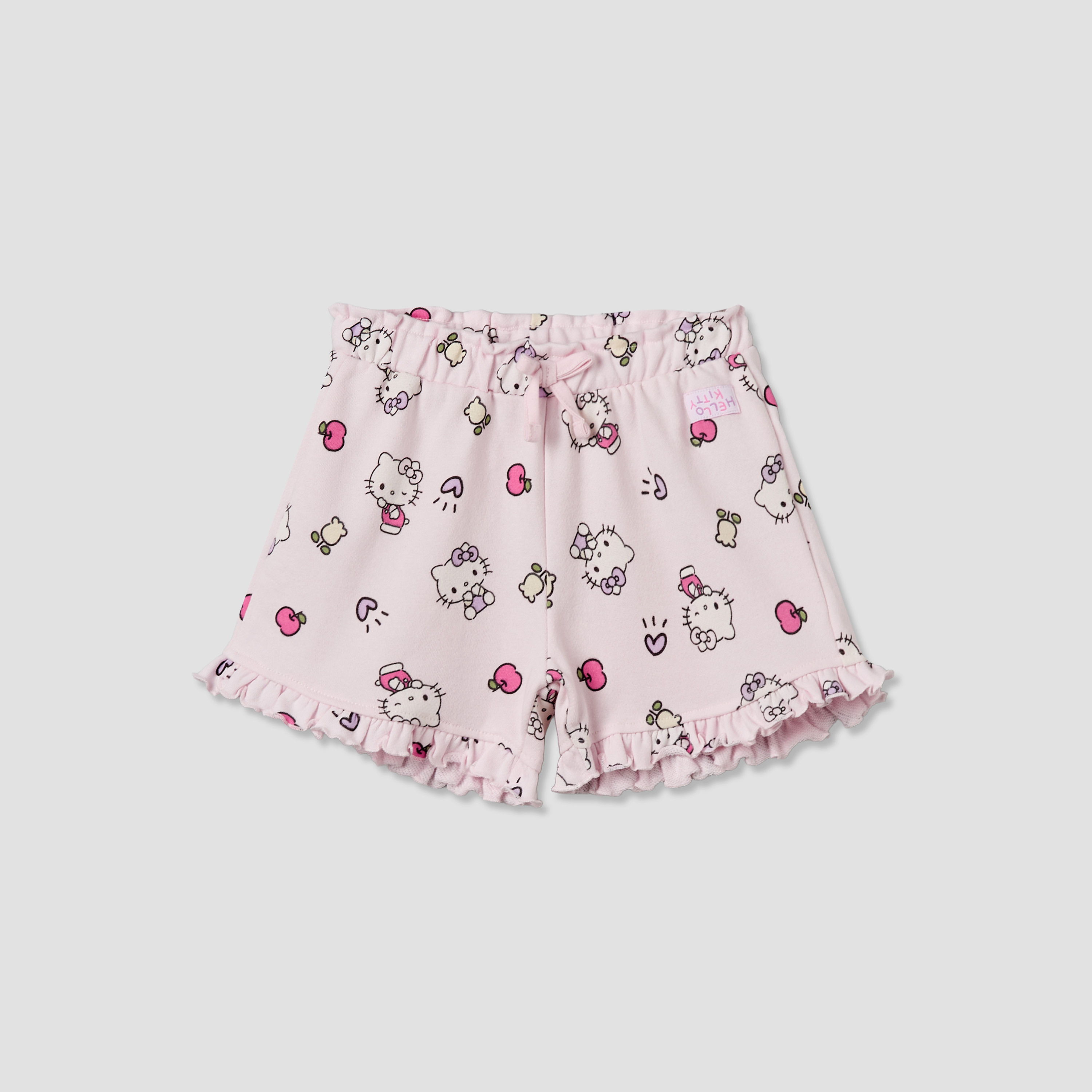 Pack of 2 Sanrio Knee Length Elasticated Waist Shorts with Hello Kitty Print-baby-girls-clothing-bottoms-shorts-image-3