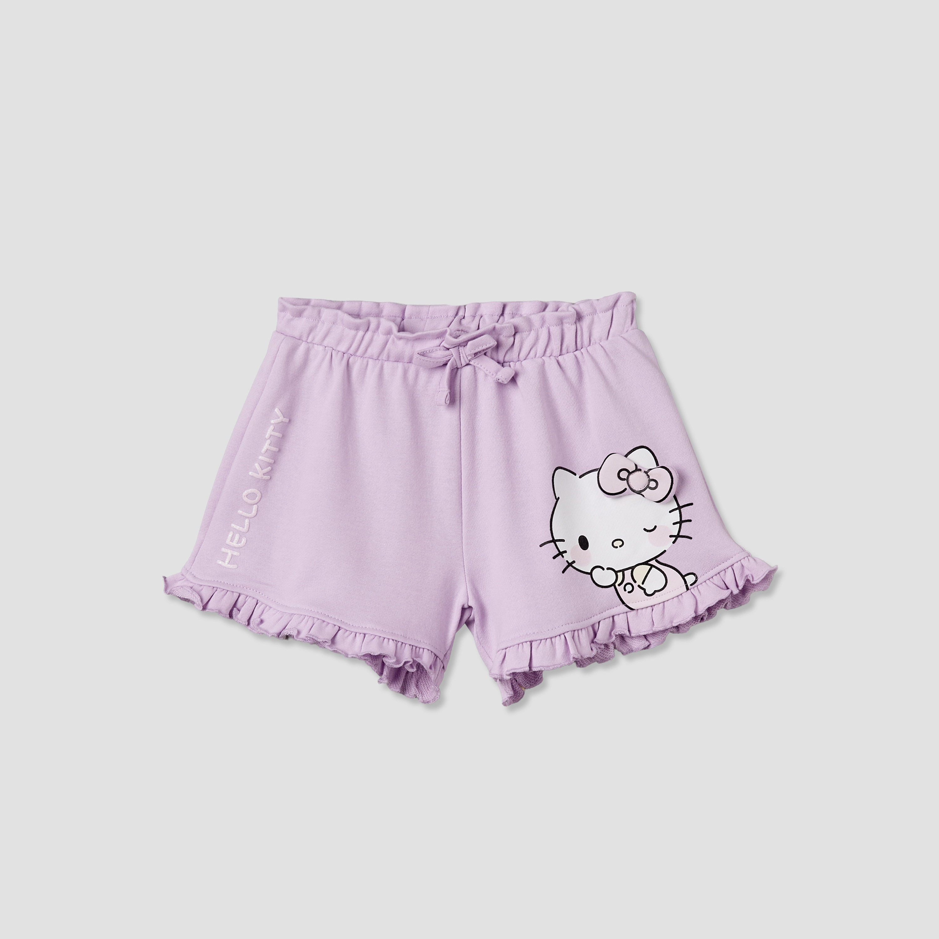 Pack of 2 Sanrio Knee Length Elasticated Waist Shorts with Hello Kitty Print-baby-girls-clothing-bottoms-shorts-image-4