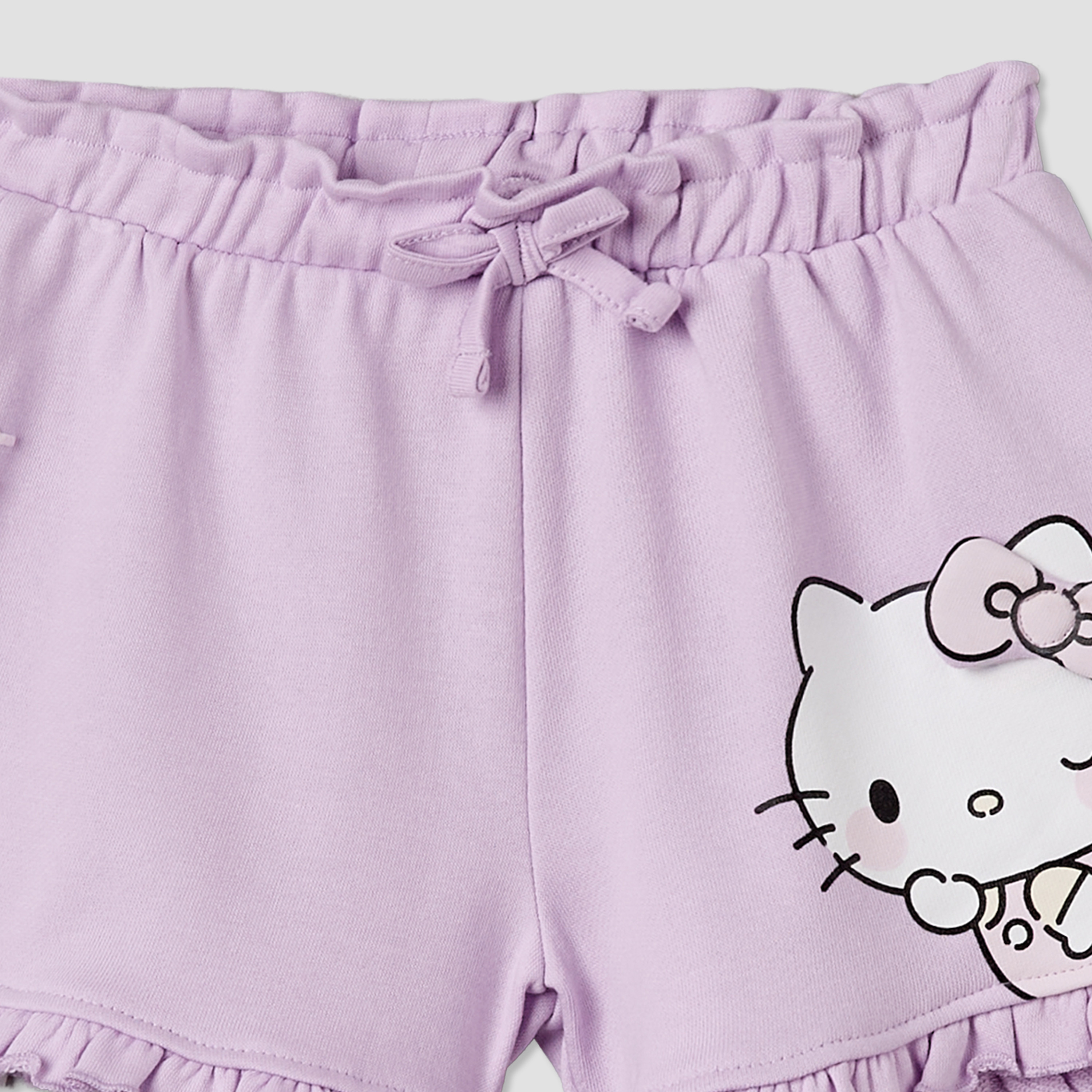 Pack of 2 Sanrio Knee Length Elasticated Waist Shorts with Hello Kitty Print-baby-girls-clothing-bottoms-shorts-image-6
