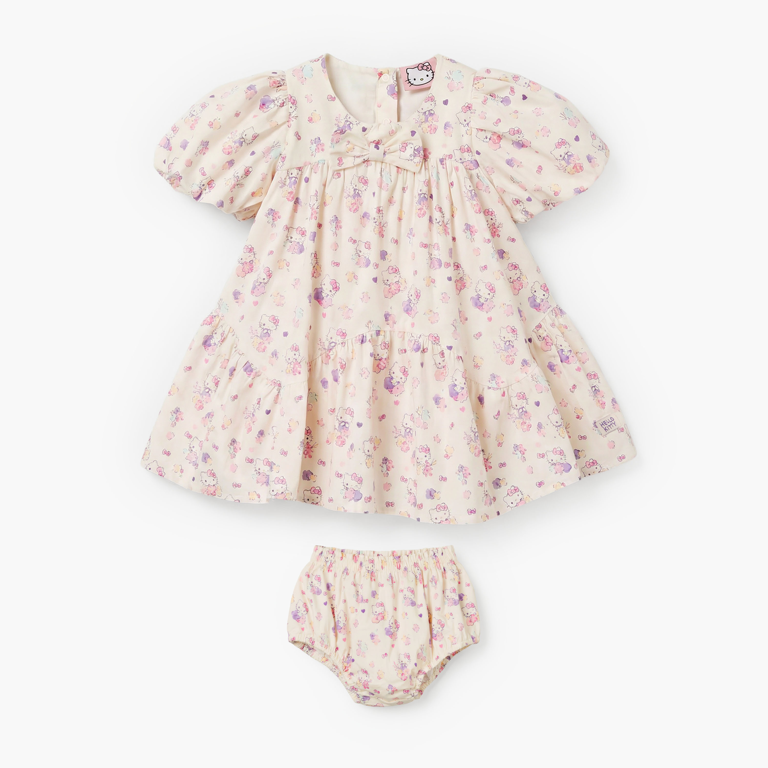Sanrio Round Neck Short Sleeve Dress with Bloomers-baby-girls-clothing-dressesandjumpsuits-image-2