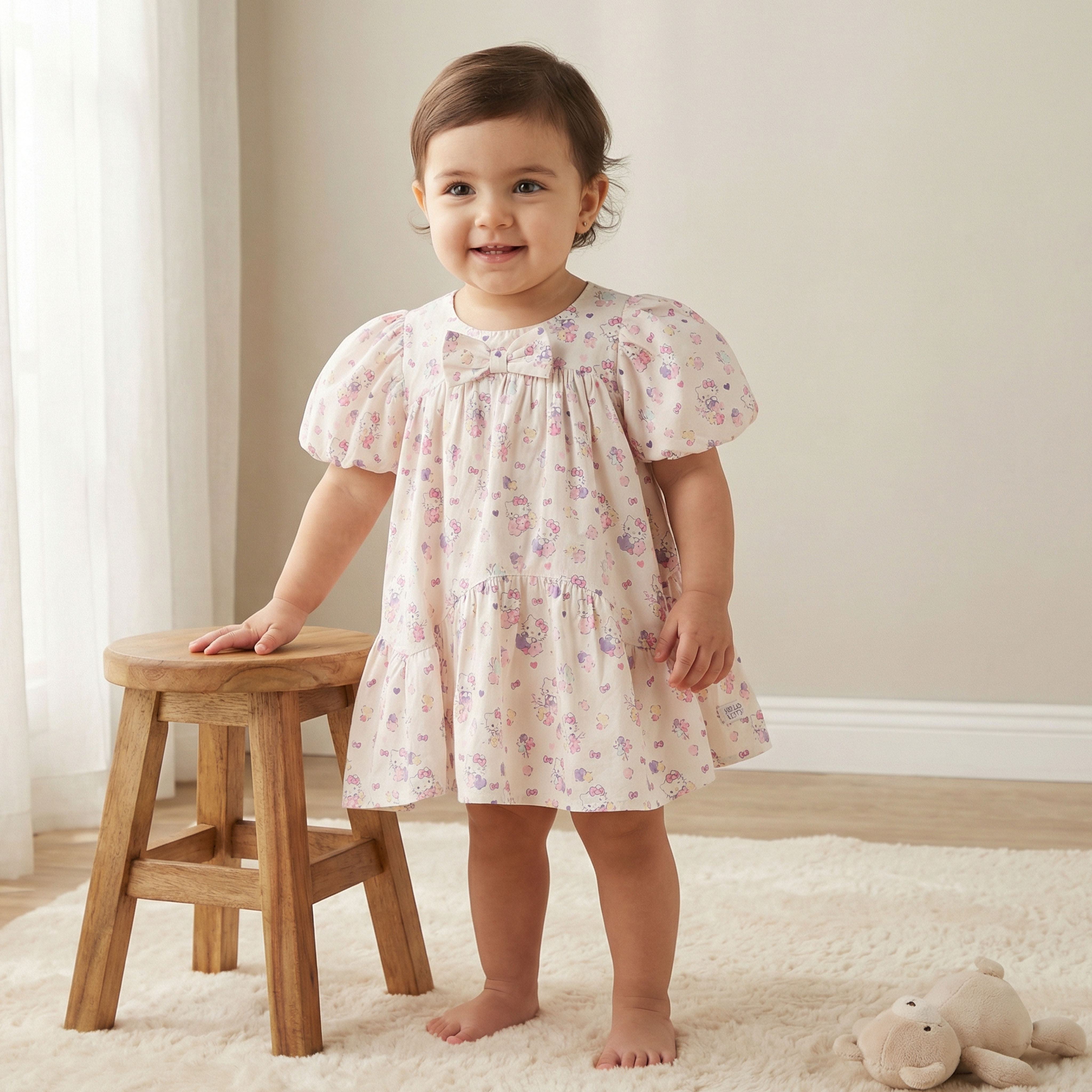 Sanrio Round Neck Short Sleeve Dress with Bloomers-baby-girls-clothing-dressesandjumpsuits-image-1