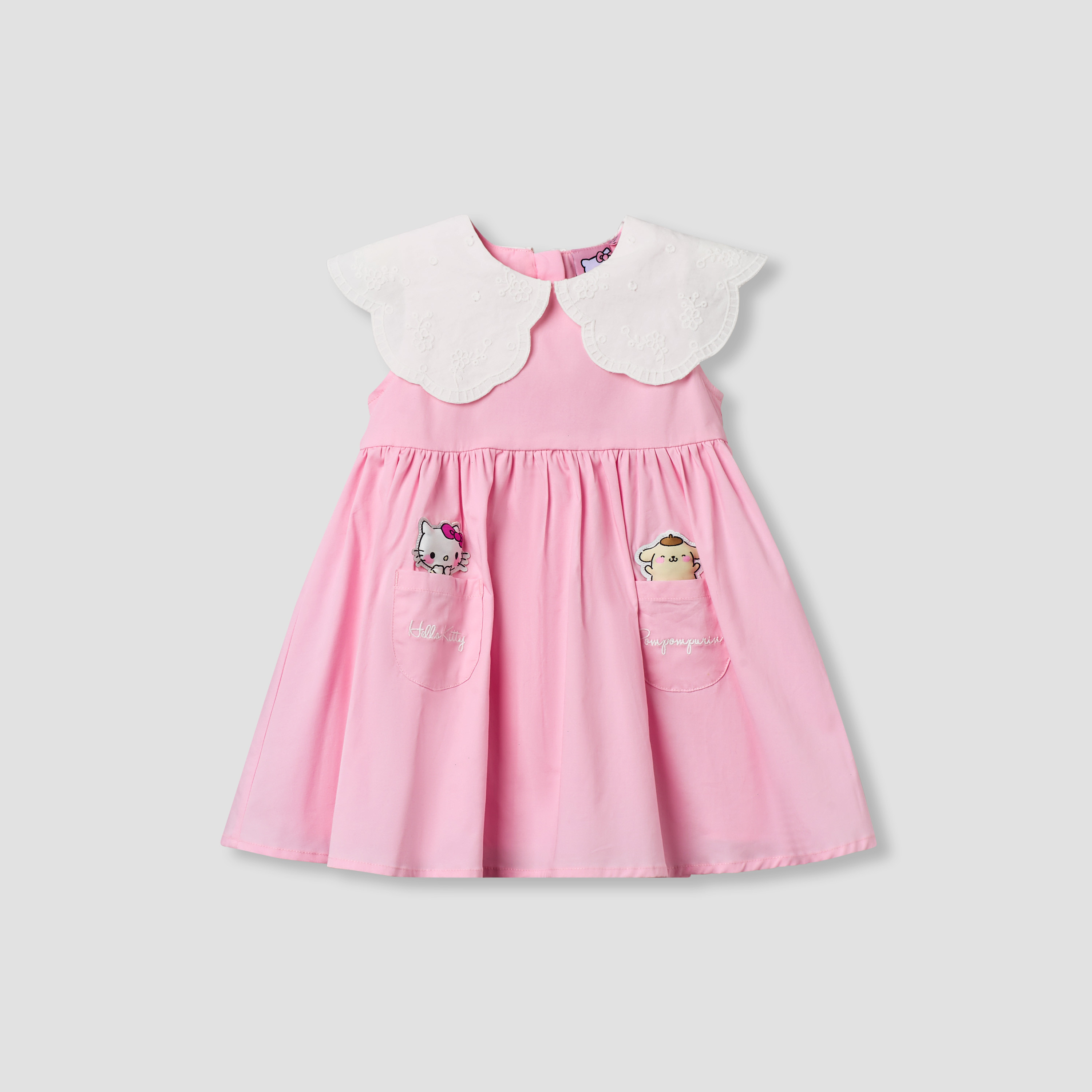 Sanrio Round Neck Sleeveless Dress with Hello Kitty Applique-baby-girls-clothing-dressesandjumpsuits-image-2