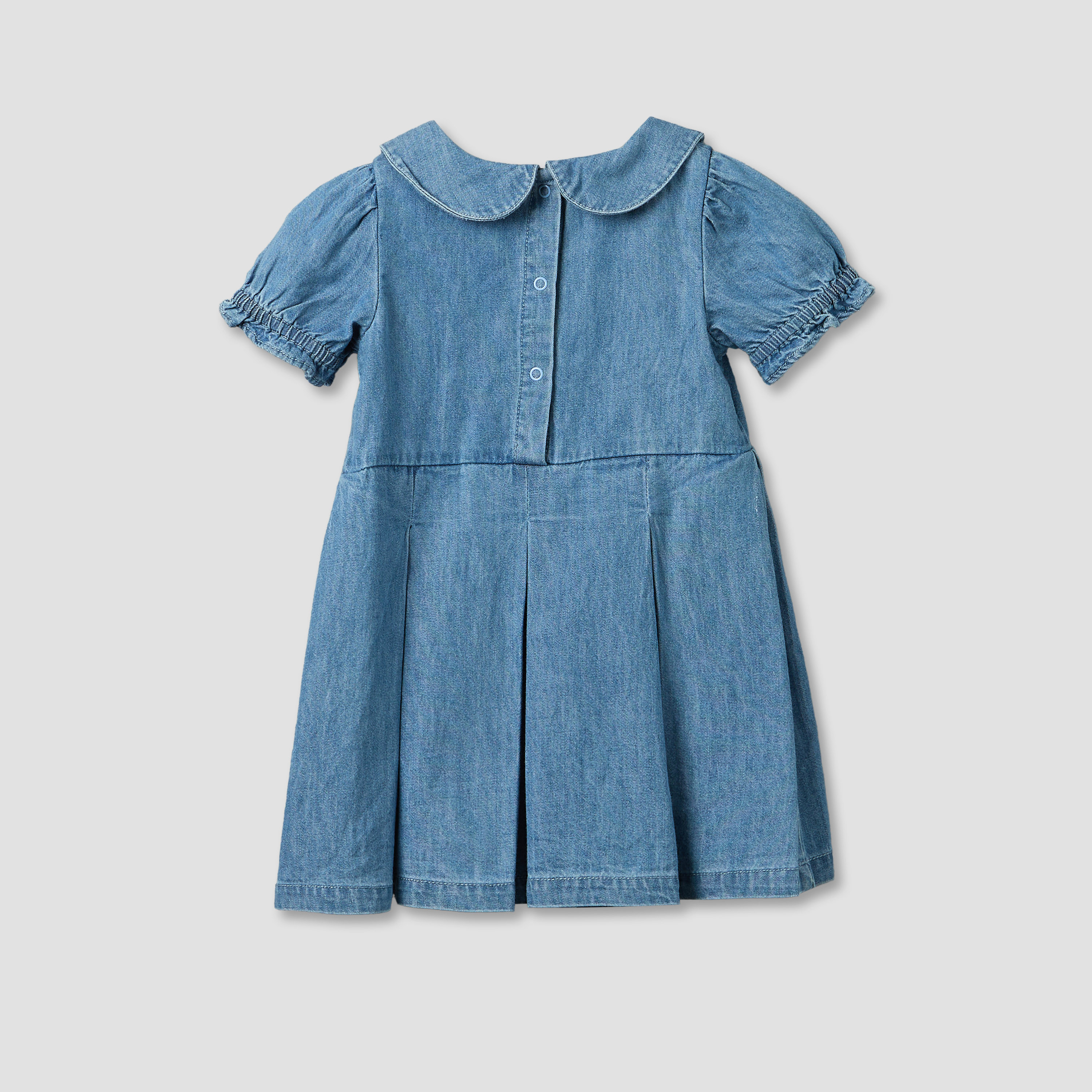 Sanrio Peter Pan Collar Short Sleeves Knee Length Denim Dress with Headband-baby-girls-clothing-dressesandjumpsuits-image-4