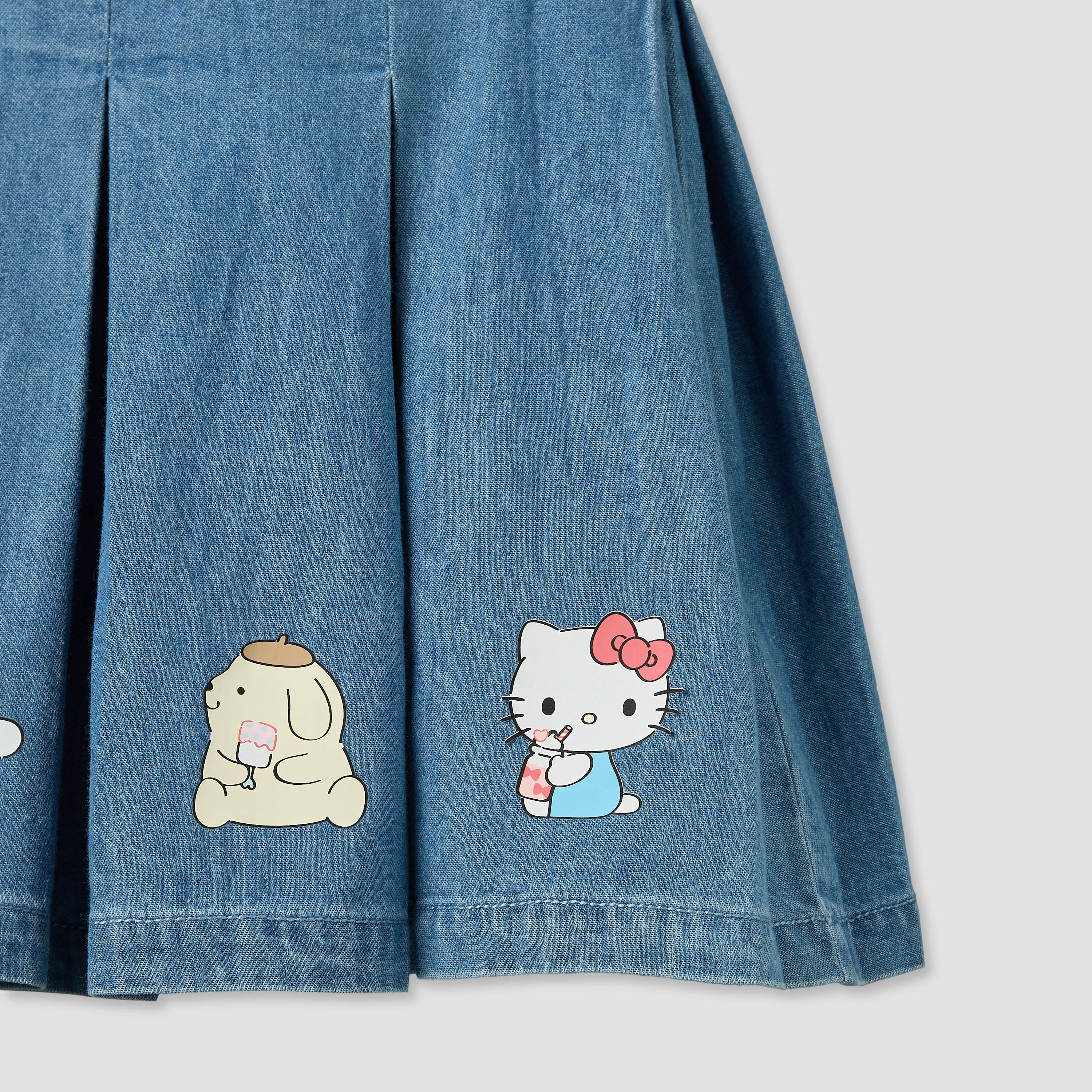 Sanrio Peter Pan Collar Short Sleeves Knee Length Denim Dress with Headband-baby-girls-clothing-dressesandjumpsuits-image-7