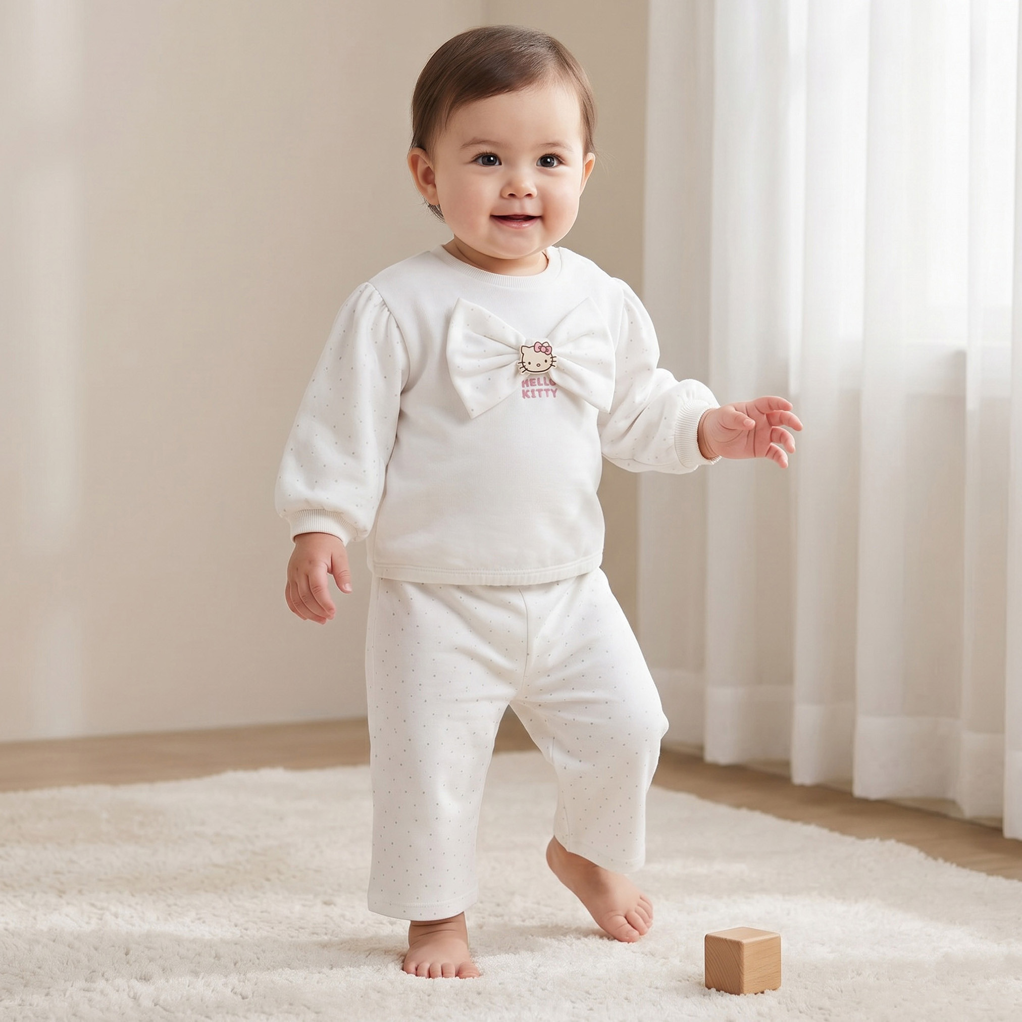 Sanrio Round Neck Long Sleeves Top and Pants Set with Hello Kitty Accent-baby-girls-clothing-setsandcoords-image-1