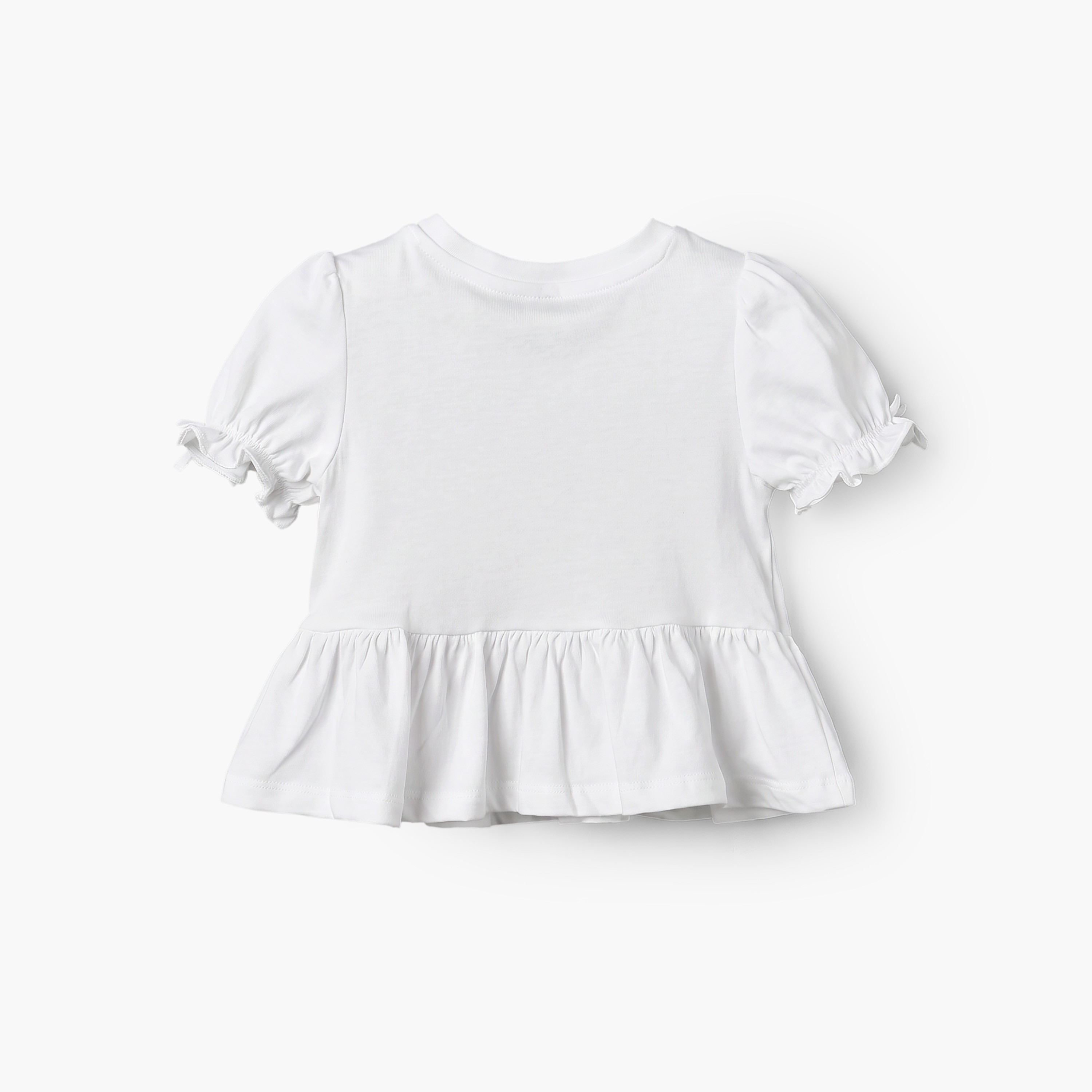 Sanrio Round Neck Short Sleeves Peplum Top and Shorts Set with Hello Kitty Print-baby-girls-clothing-setsandcoords-image-5
