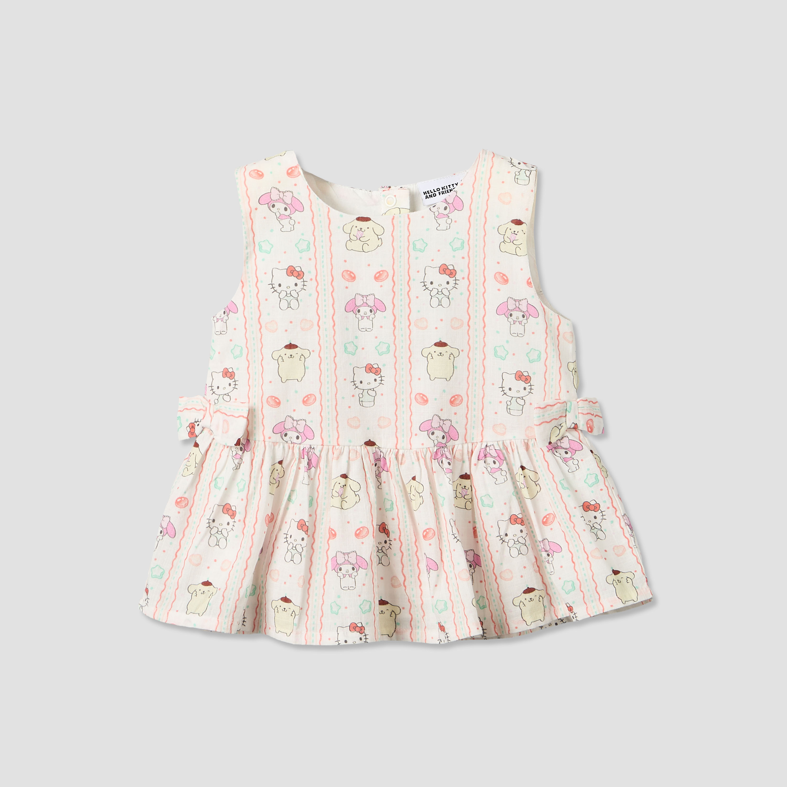 Sanrio Round Neck Sleeveless Top and Shorts Set with Hello Kitty and Friends Print-baby-girls-clothing-setsandcoords-image-3